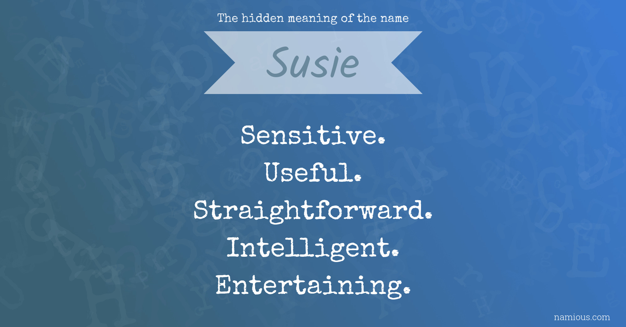 The hidden meaning of the name Susie