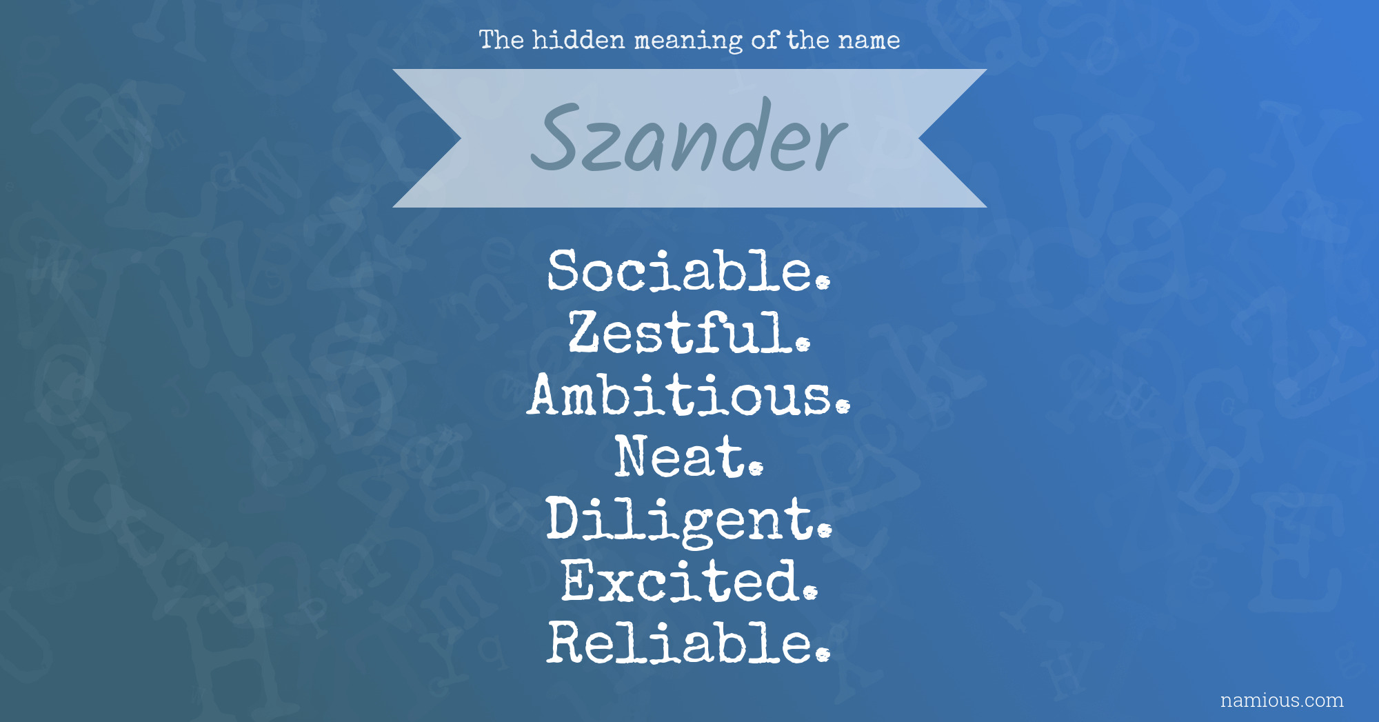 The hidden meaning of the name Szander