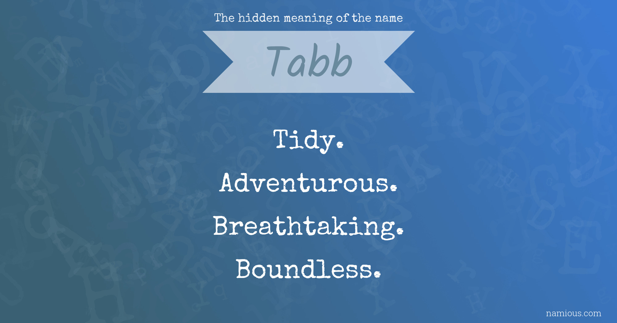 The hidden meaning of the name Tabb