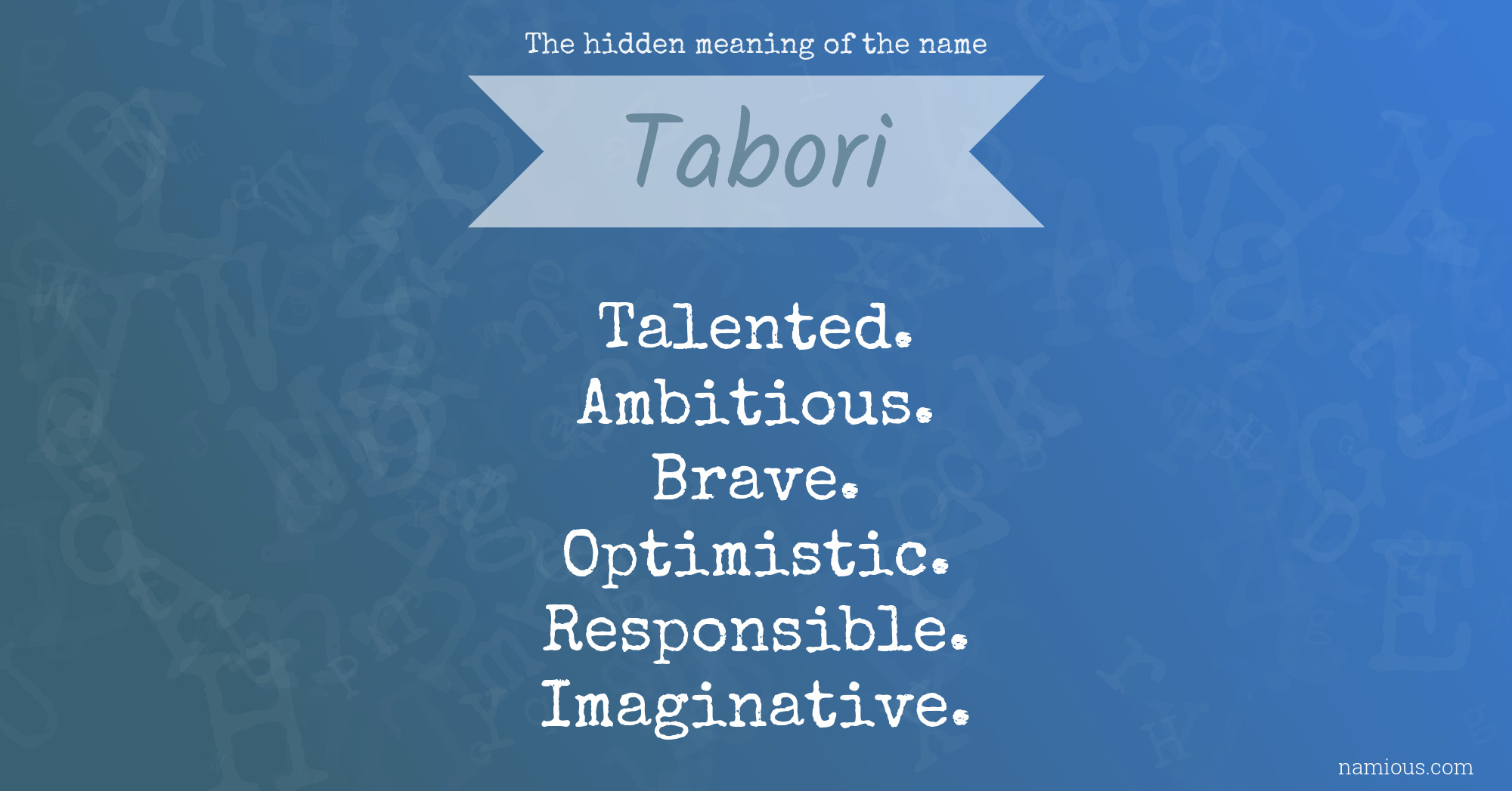 The hidden meaning of the name Tabori