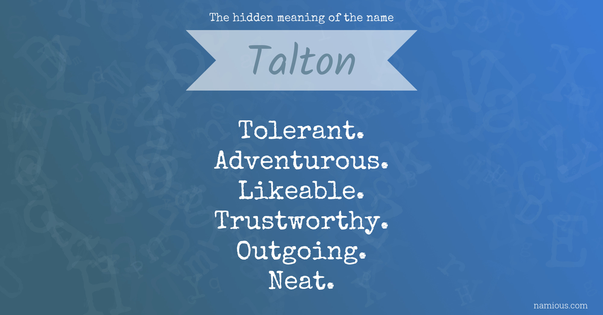 The hidden meaning of the name Talton