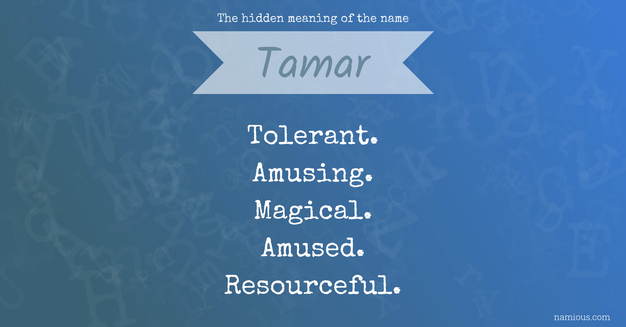 The hidden meaning of the name Tamar