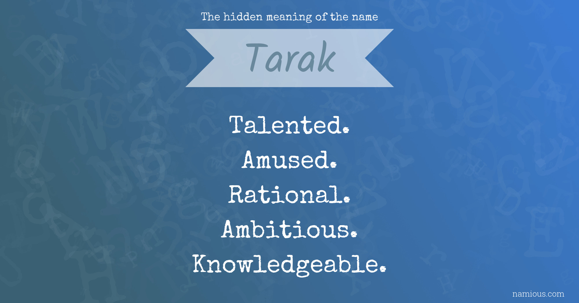 The hidden meaning of the name Tarak