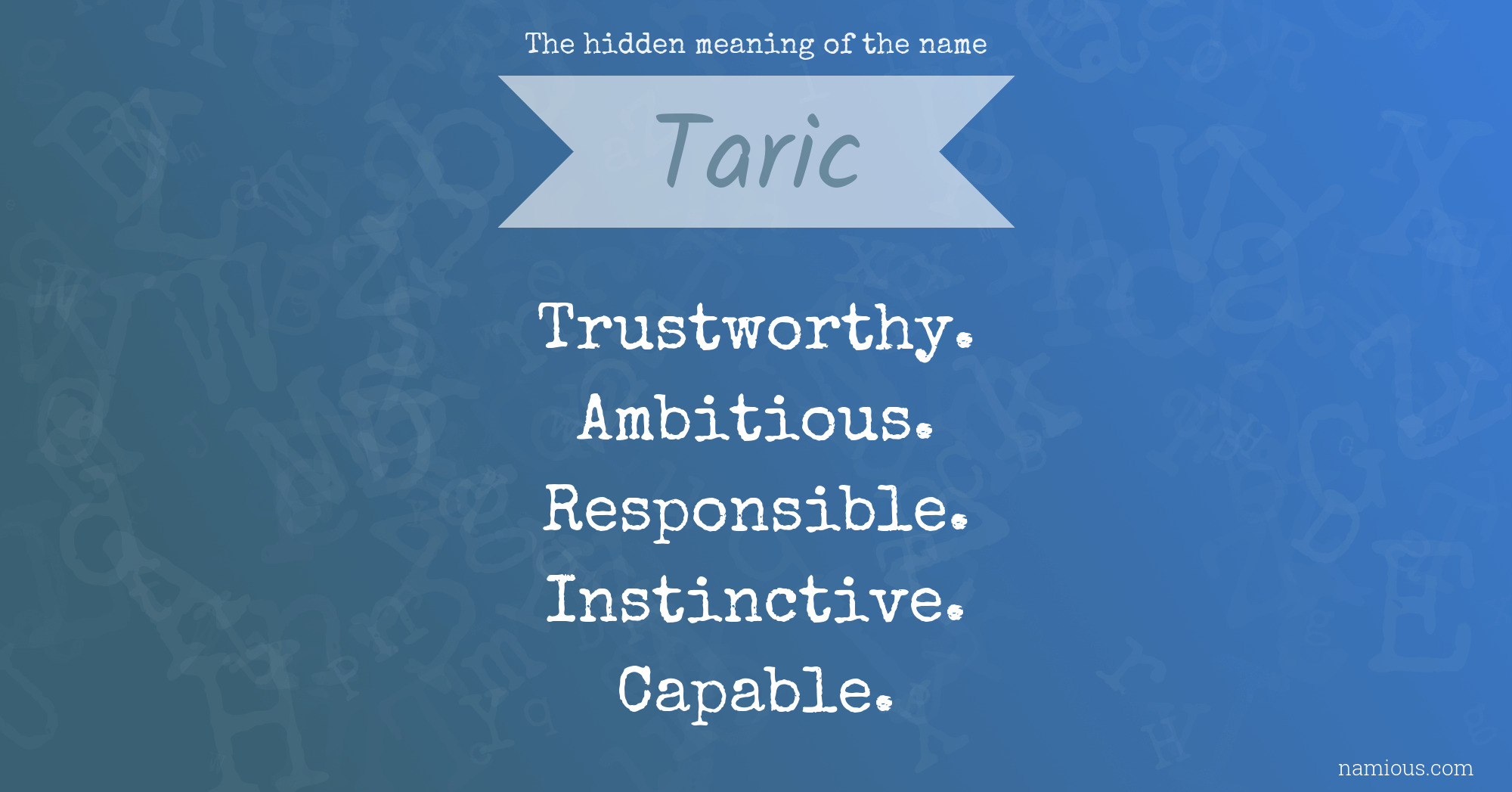 The hidden meaning of the name Taric