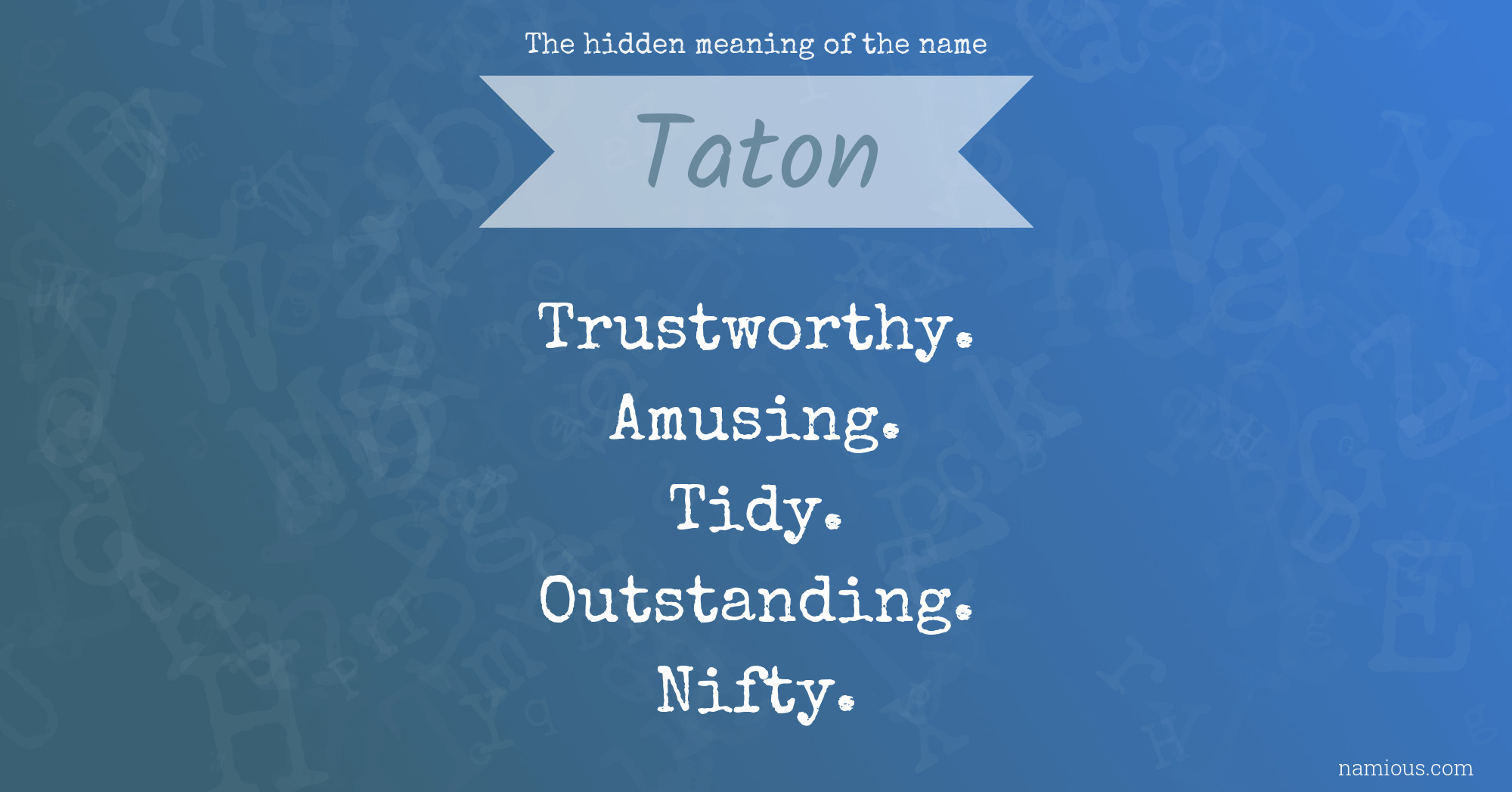 The hidden meaning of the name Taton