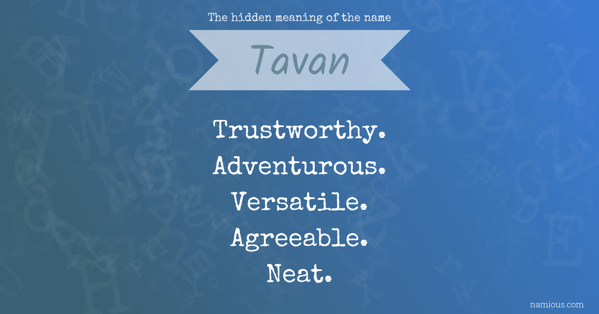 The hidden meaning of the name Tavan