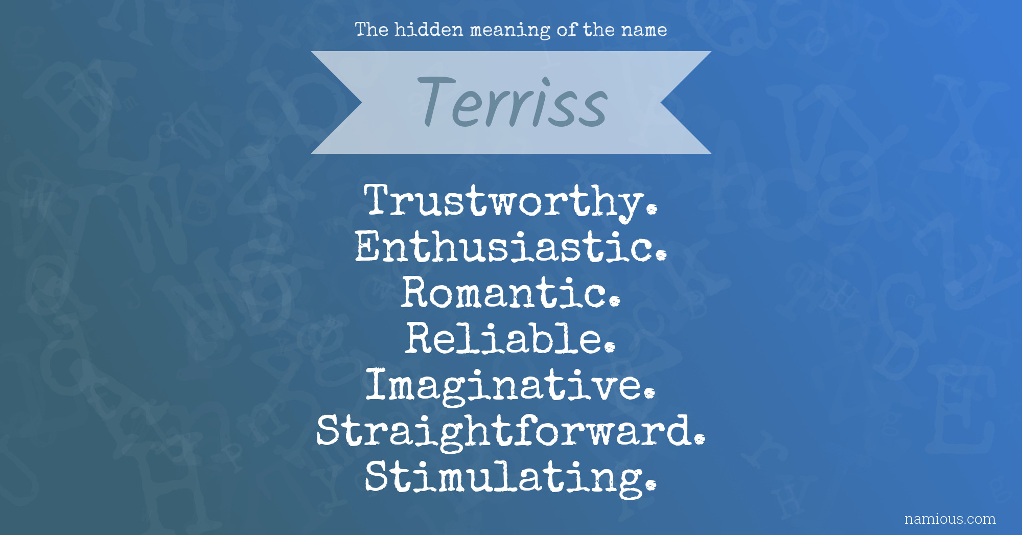 The hidden meaning of the name Terriss