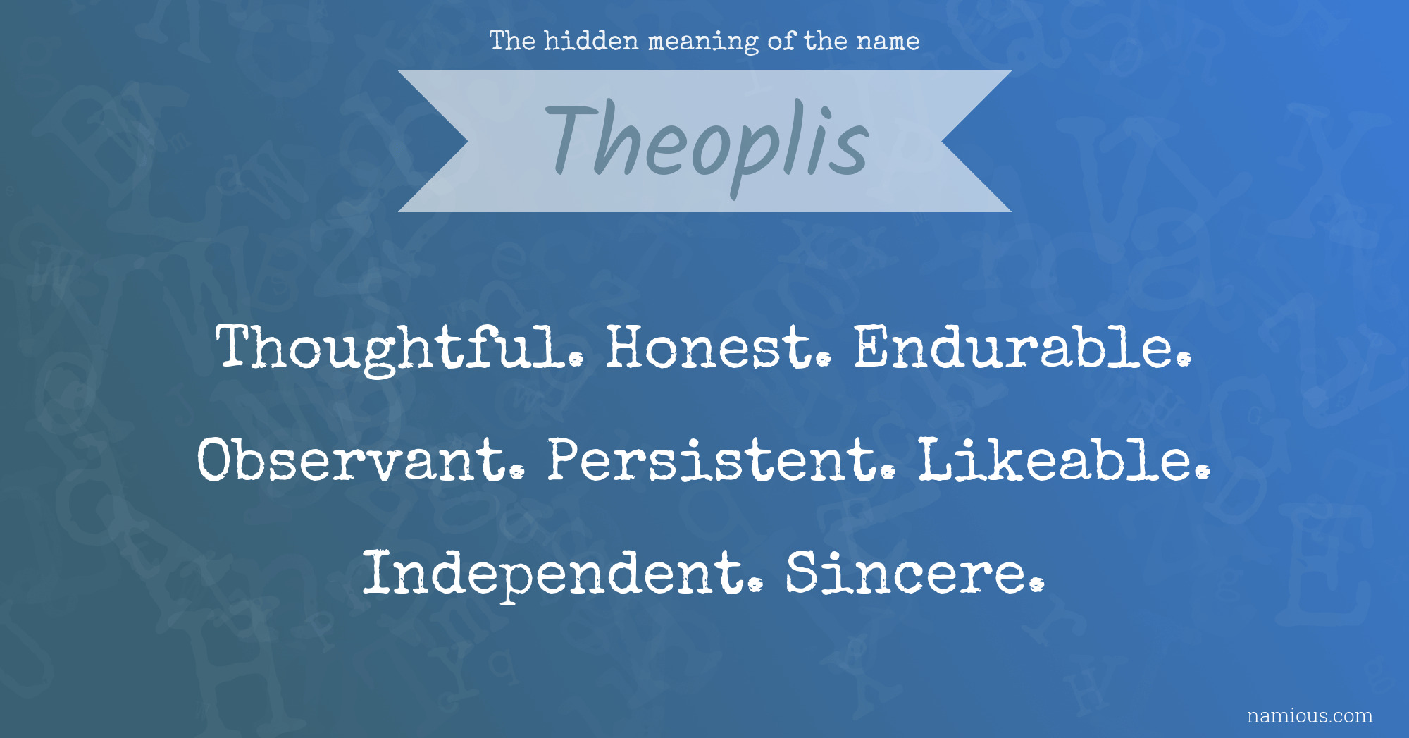 The hidden meaning of the name Theoplis