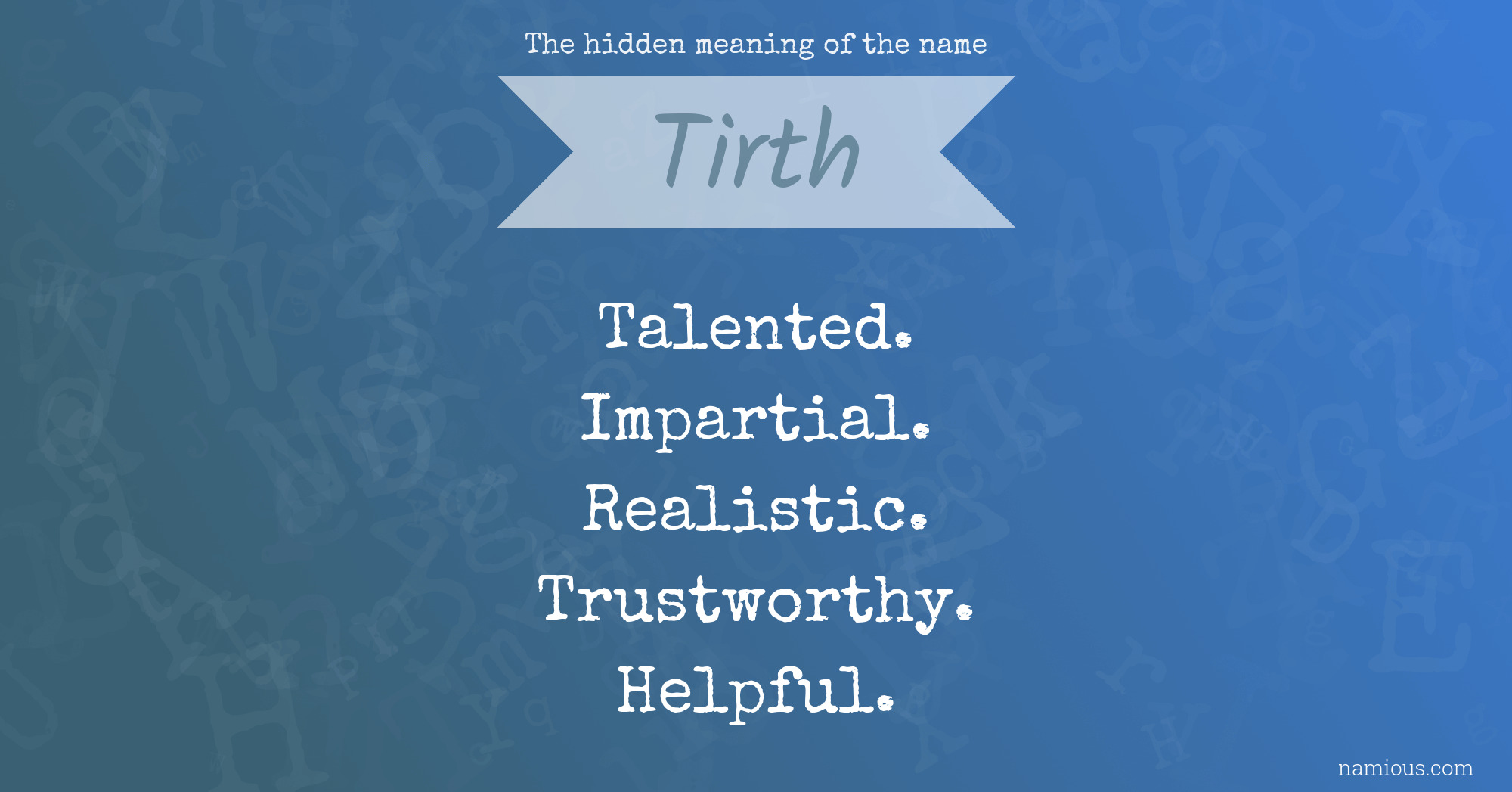 The hidden meaning of the name Tirth