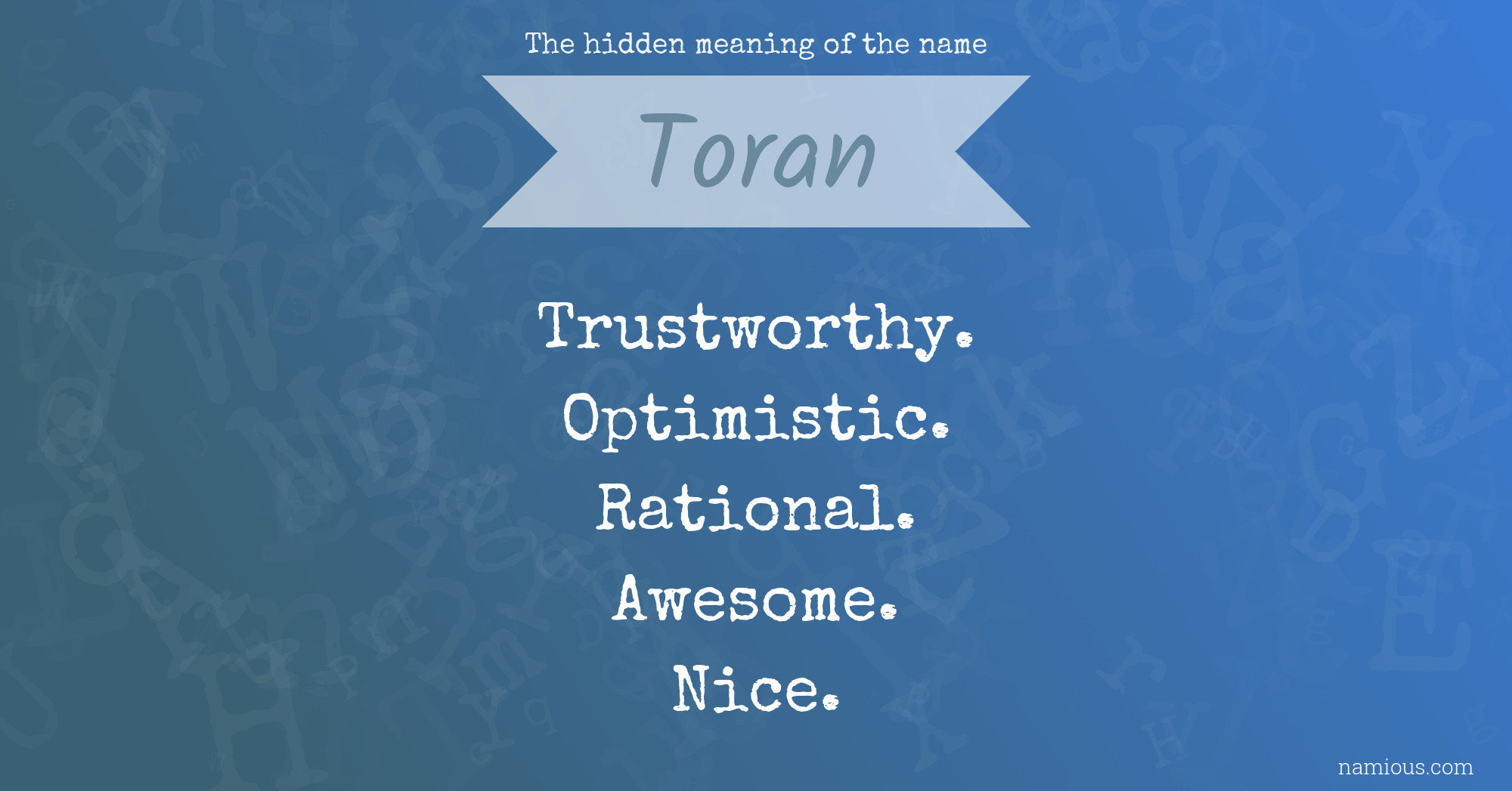 The hidden meaning of the name Toran