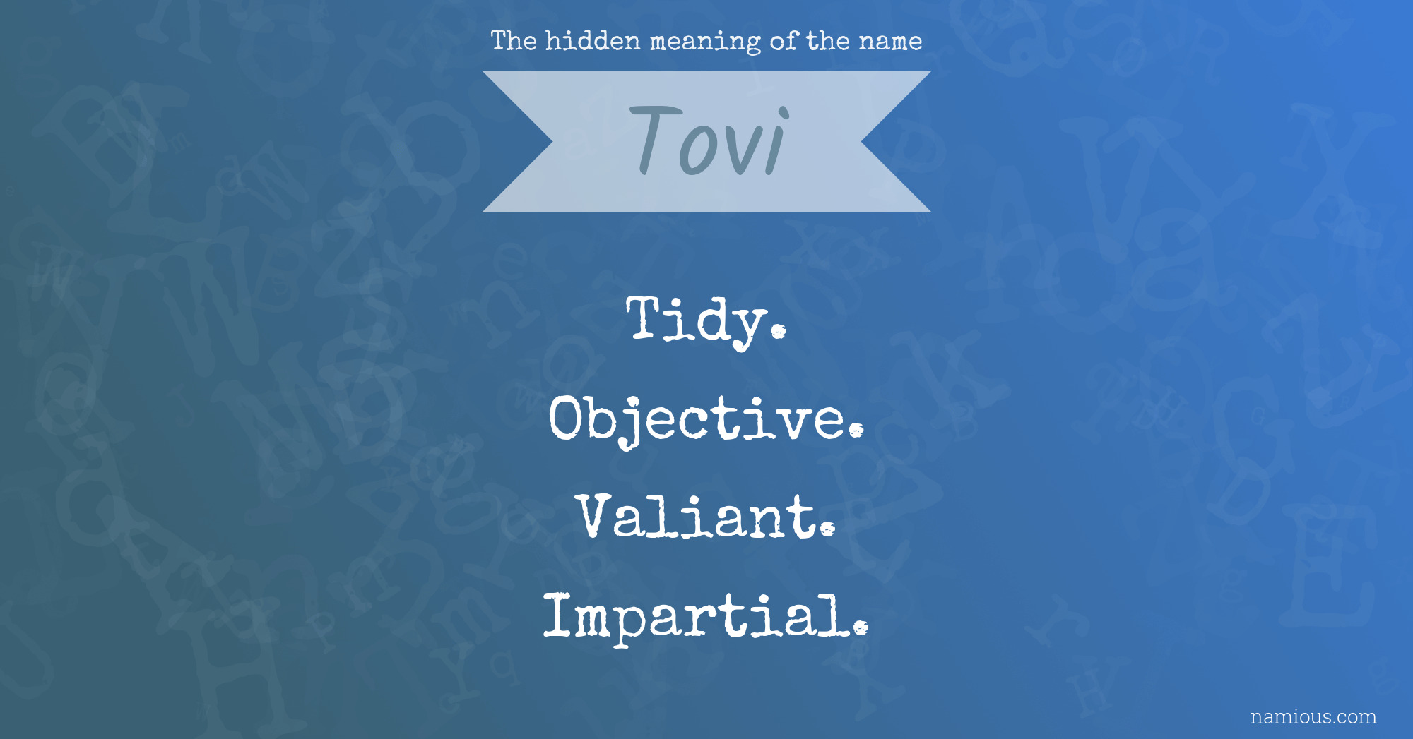 The hidden meaning of the name Tovi