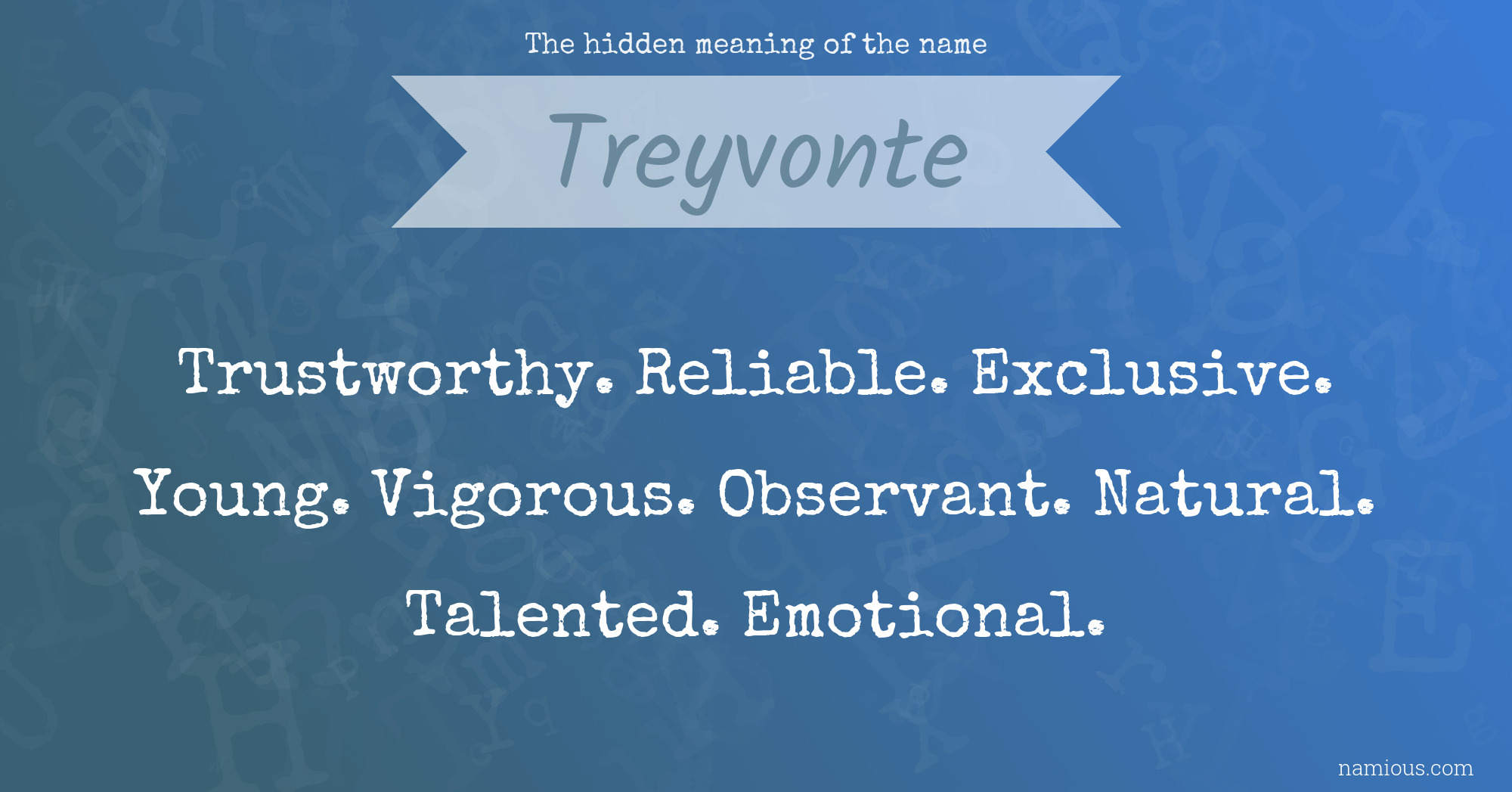 The hidden meaning of the name Treyvonte