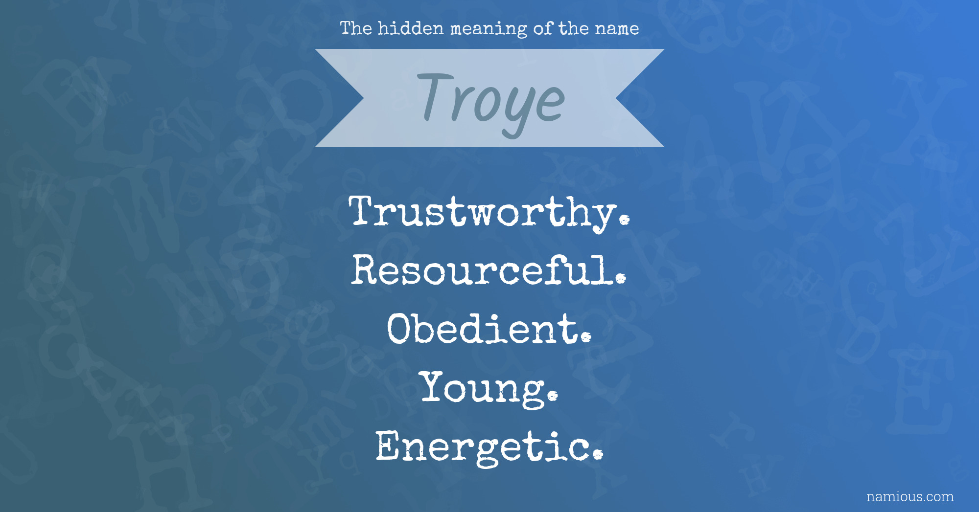 The hidden meaning of the name Troye