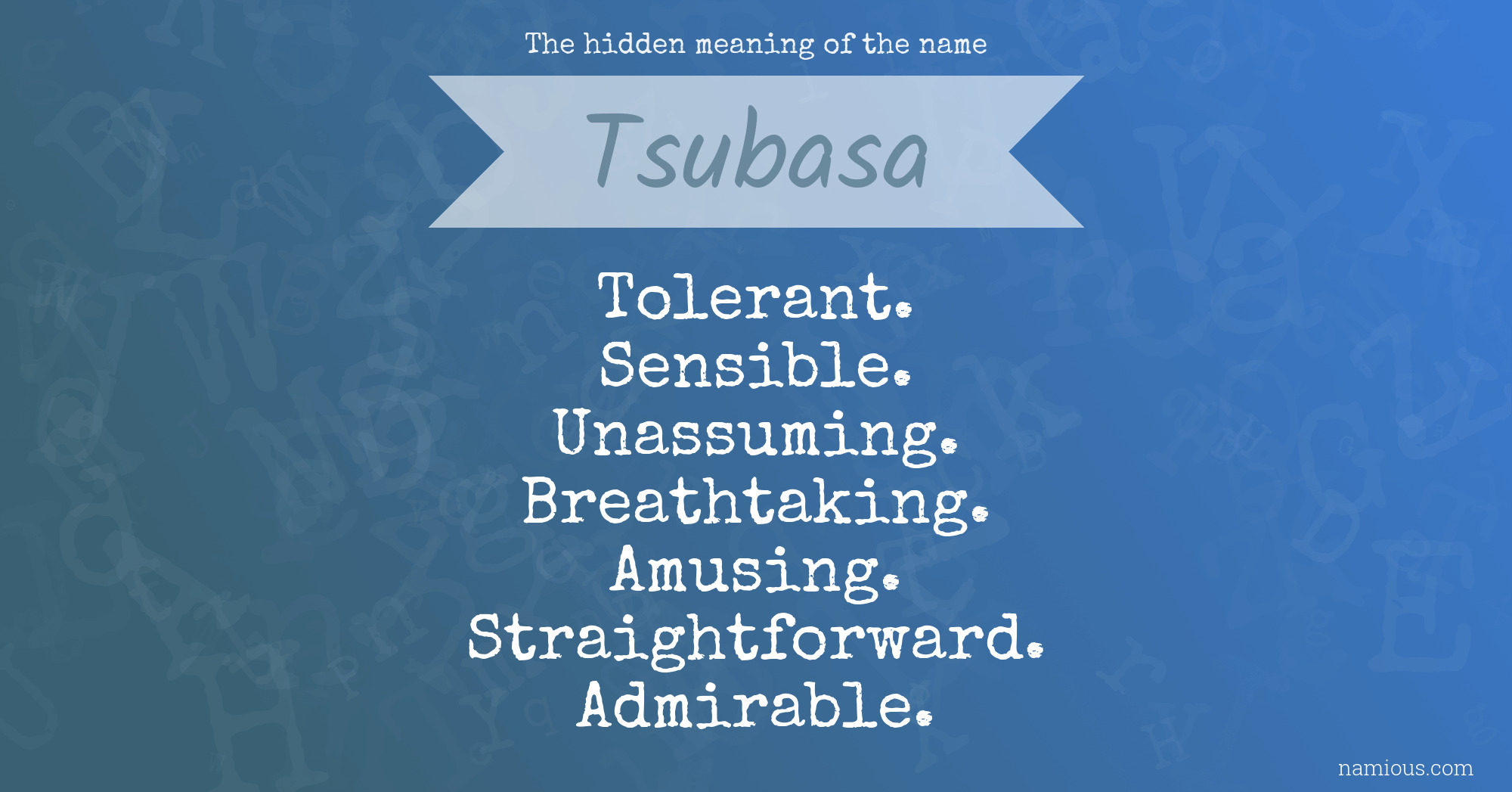 The hidden meaning of the name Tsubasa