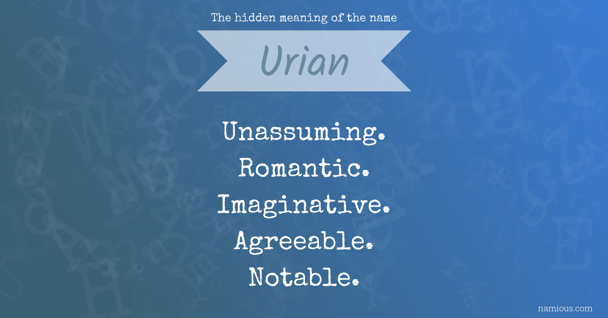 The hidden meaning of the name Urian