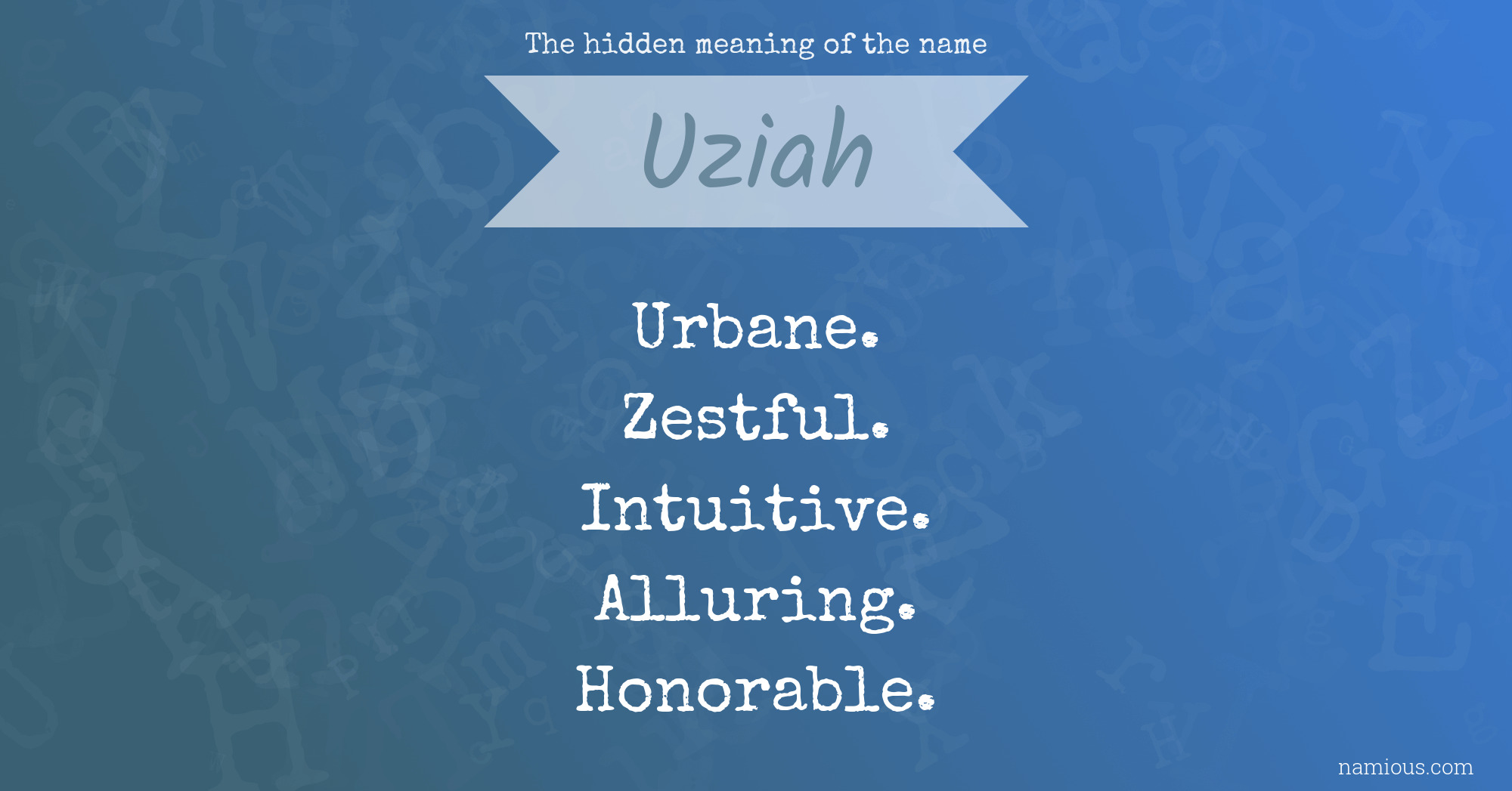 The hidden meaning of the name Uziah