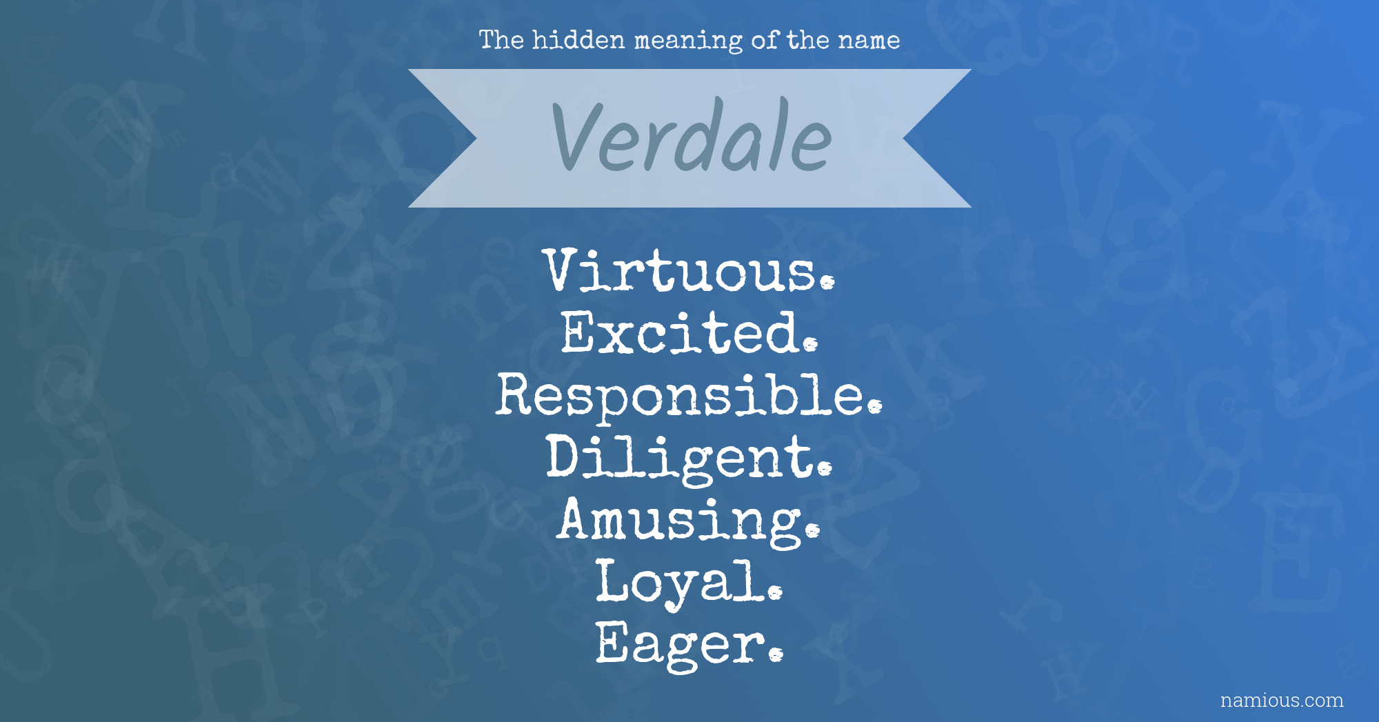 The hidden meaning of the name Verdale