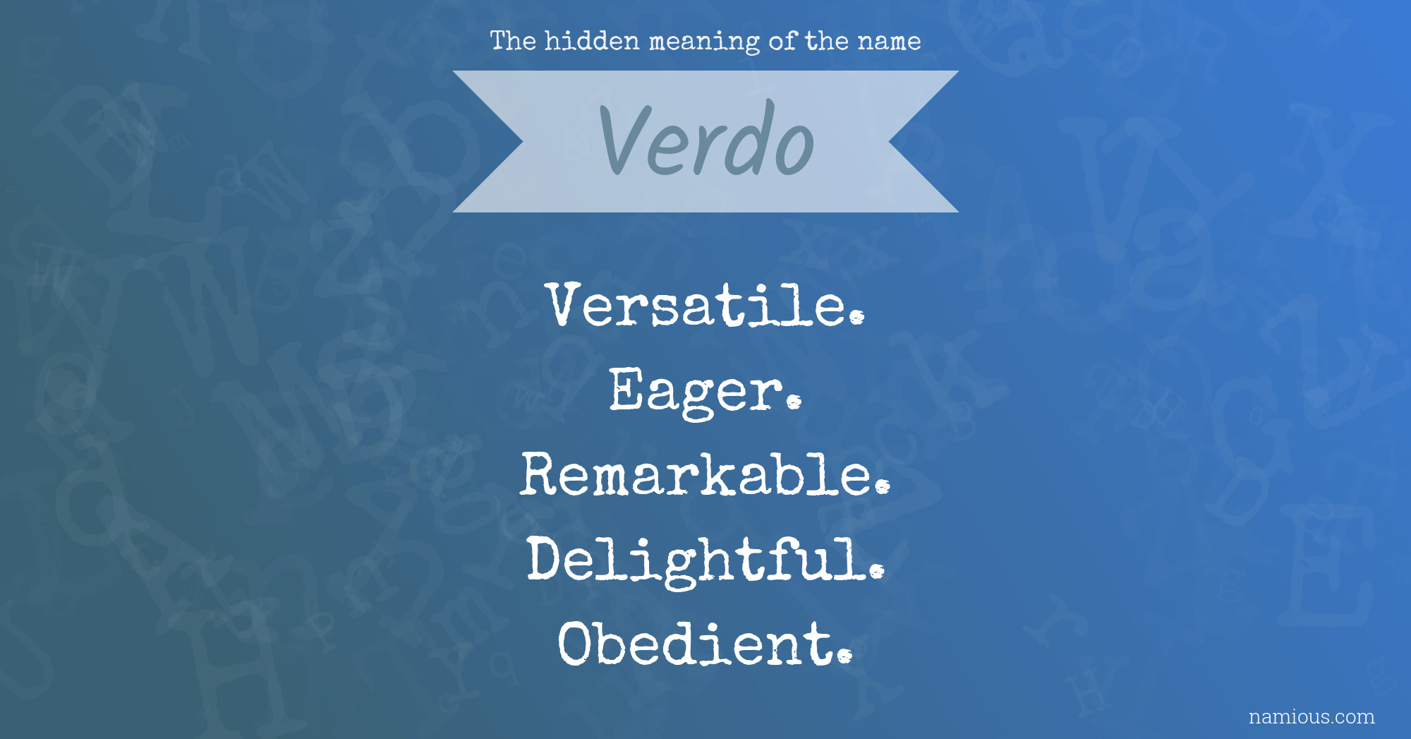 The hidden meaning of the name Verdo