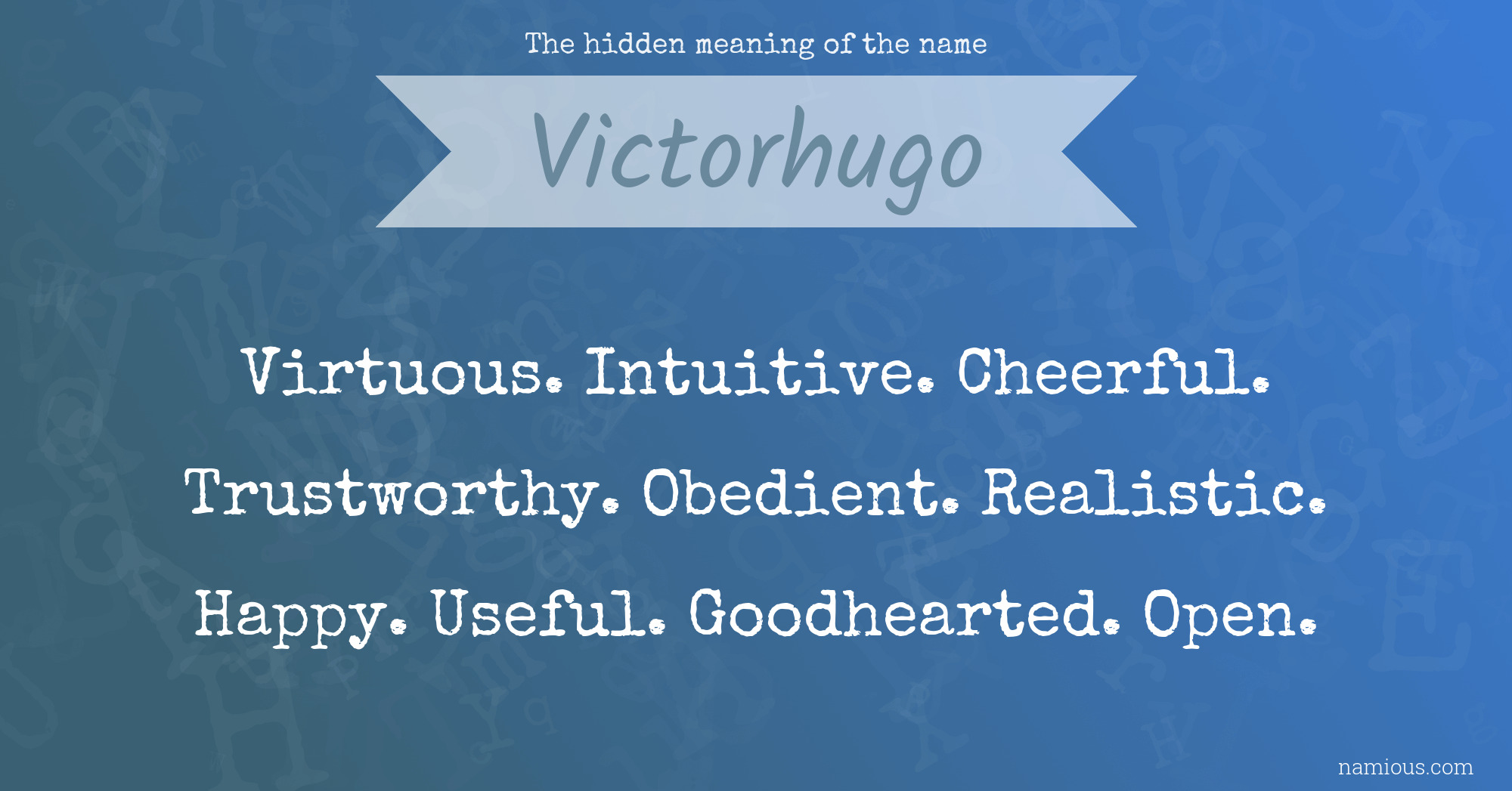 The hidden meaning of the name Victorhugo