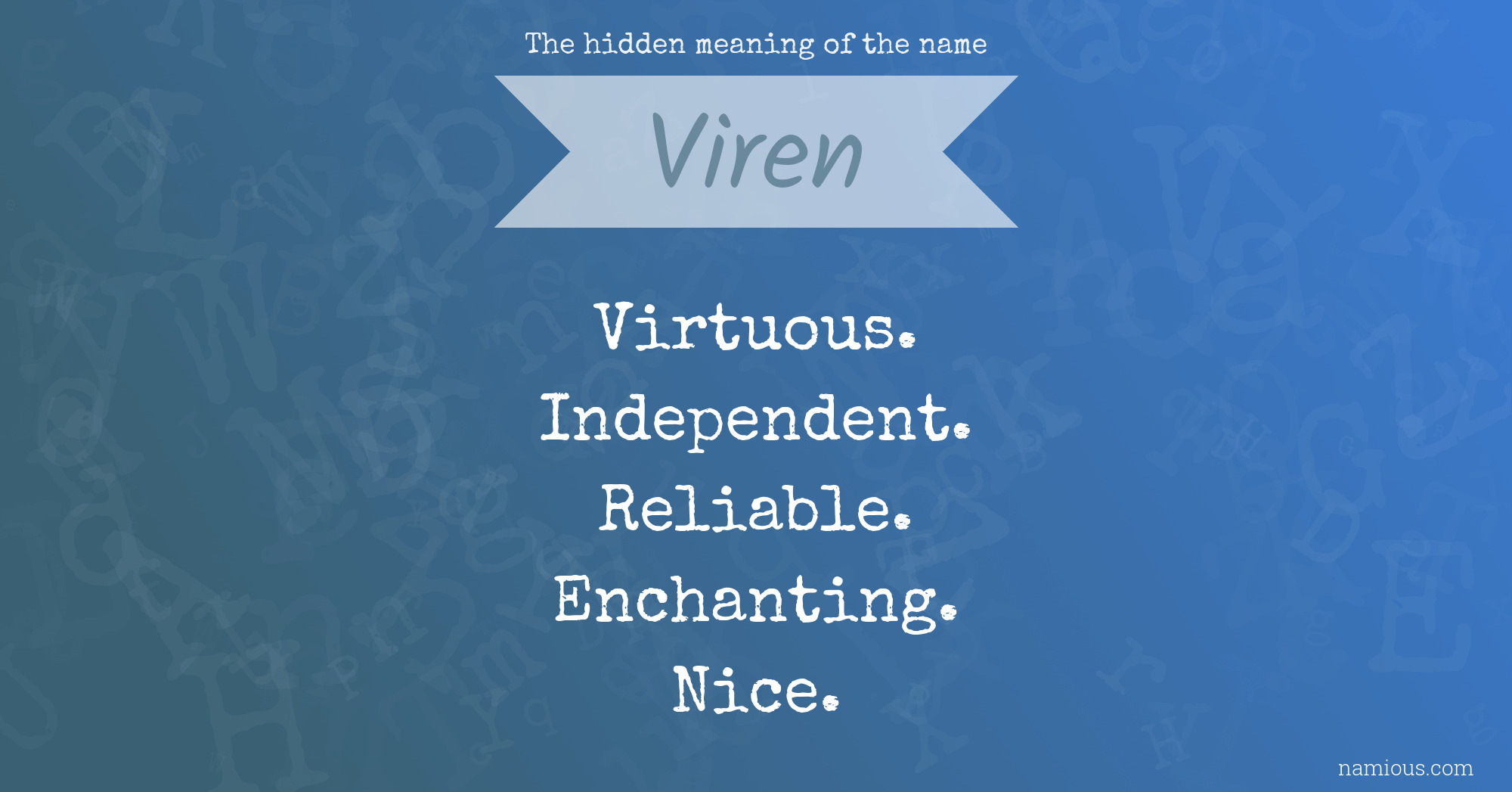 The hidden meaning of the name Viren