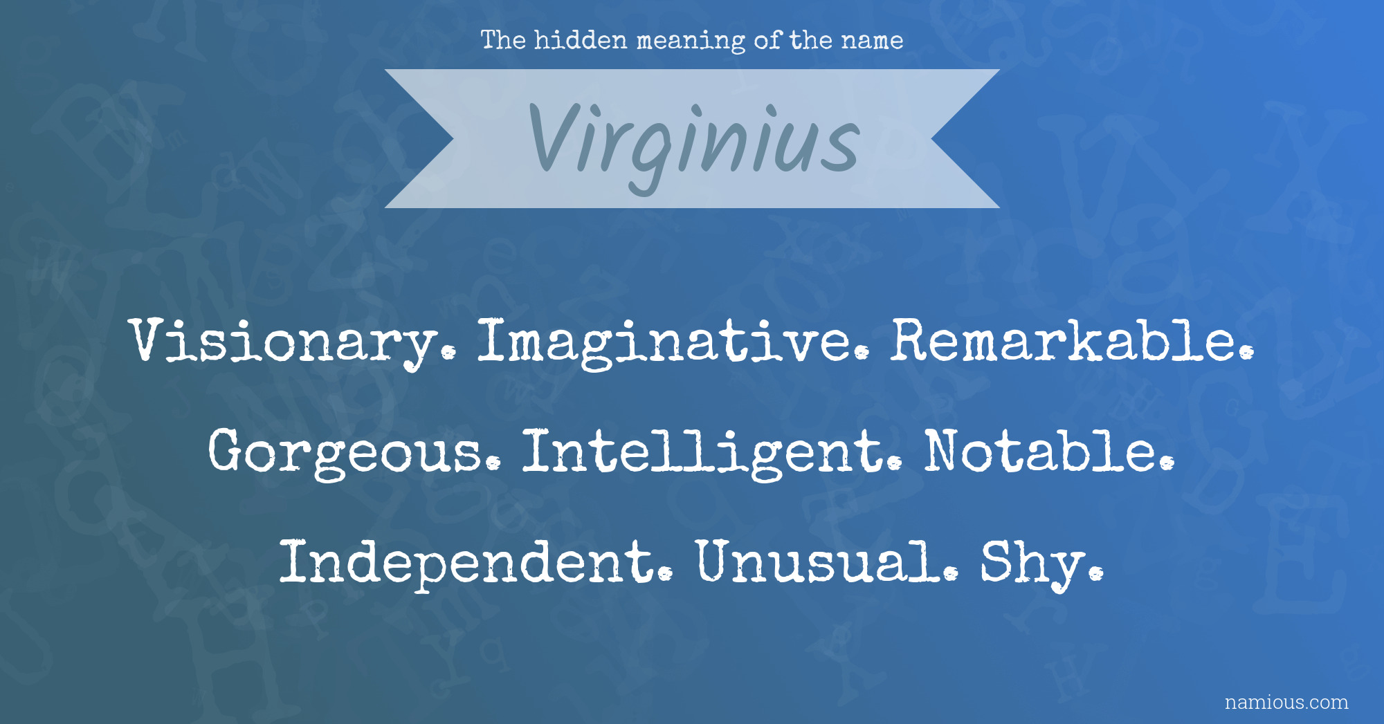 The hidden meaning of the name Virginius