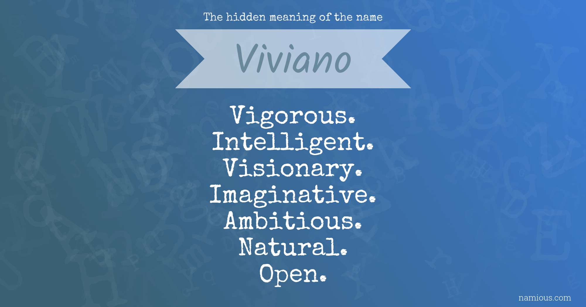 The hidden meaning of the name Viviano