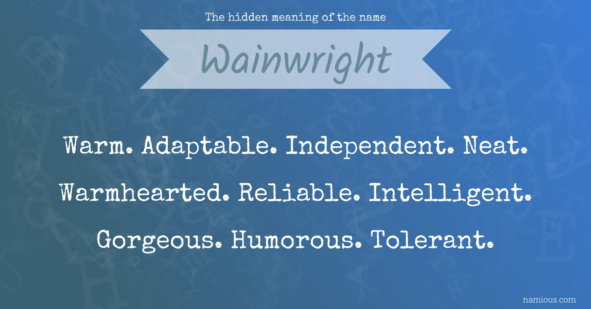 The hidden meaning of the name Wainwright