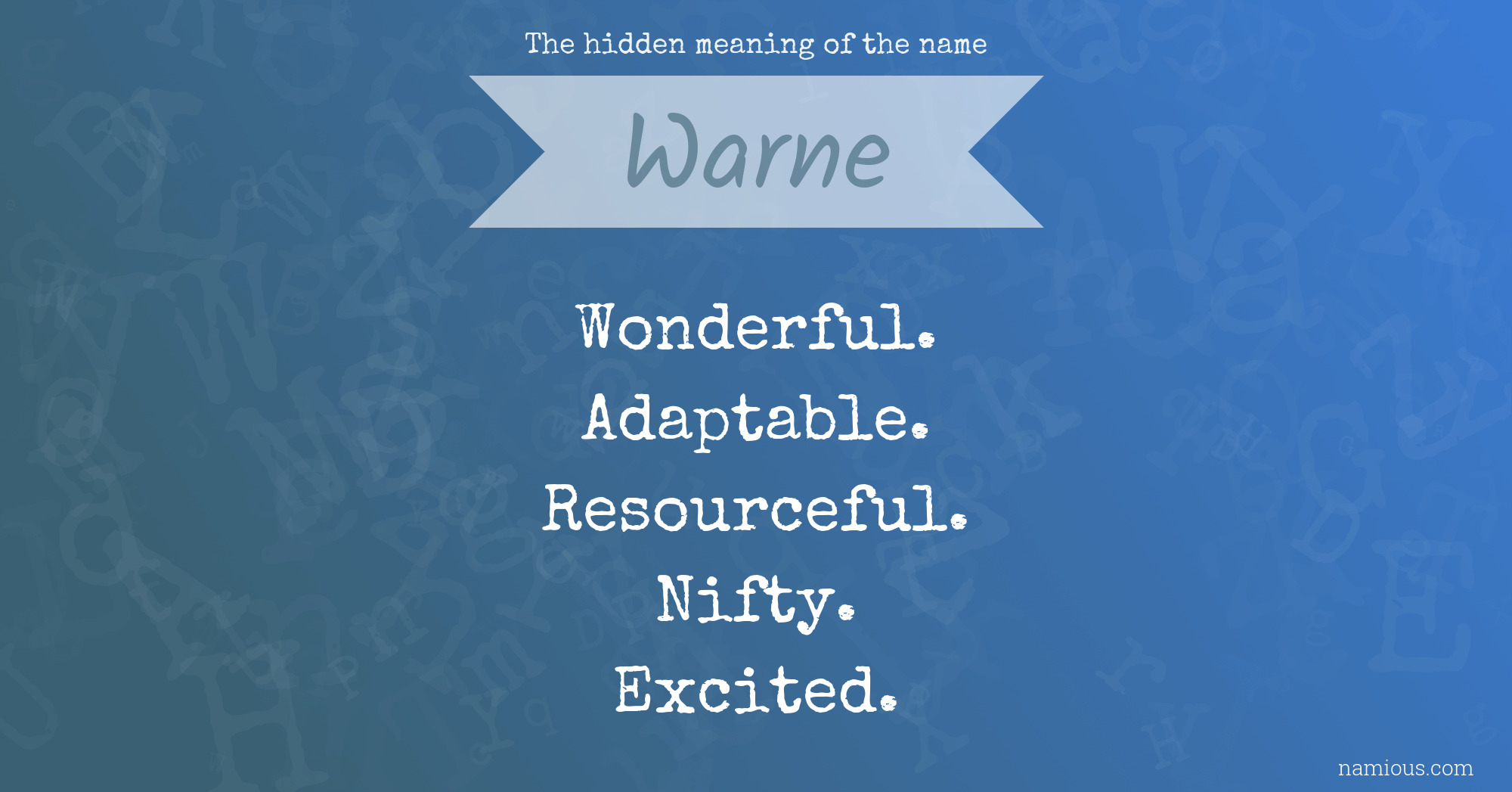 The hidden meaning of the name Warne