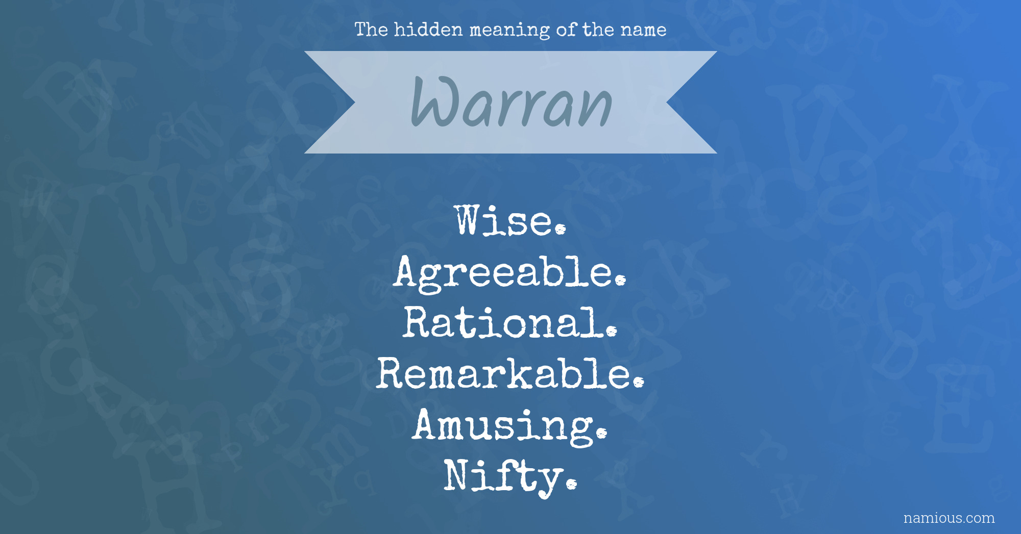 The hidden meaning of the name Warran