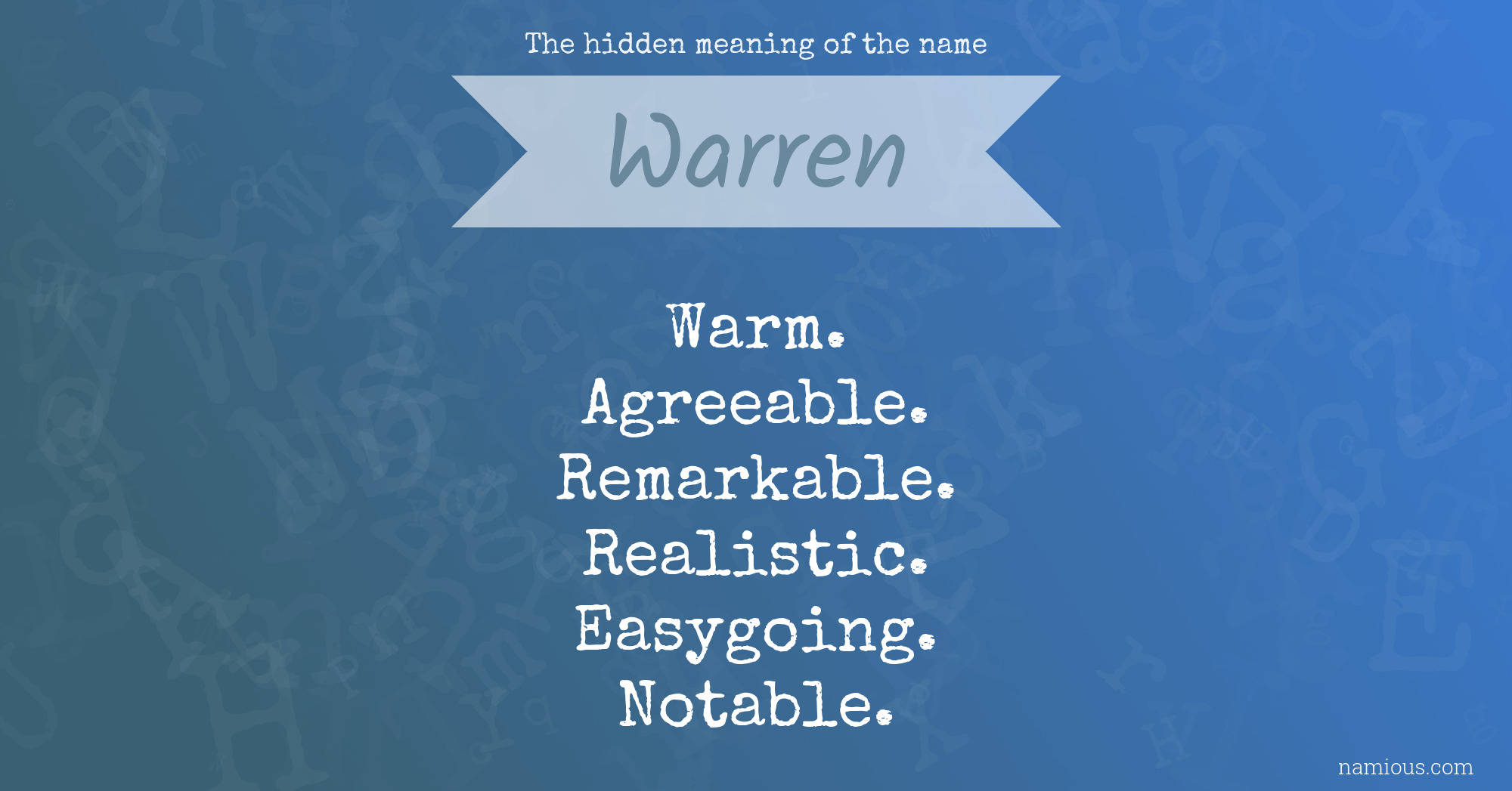 The hidden meaning of the name Warren