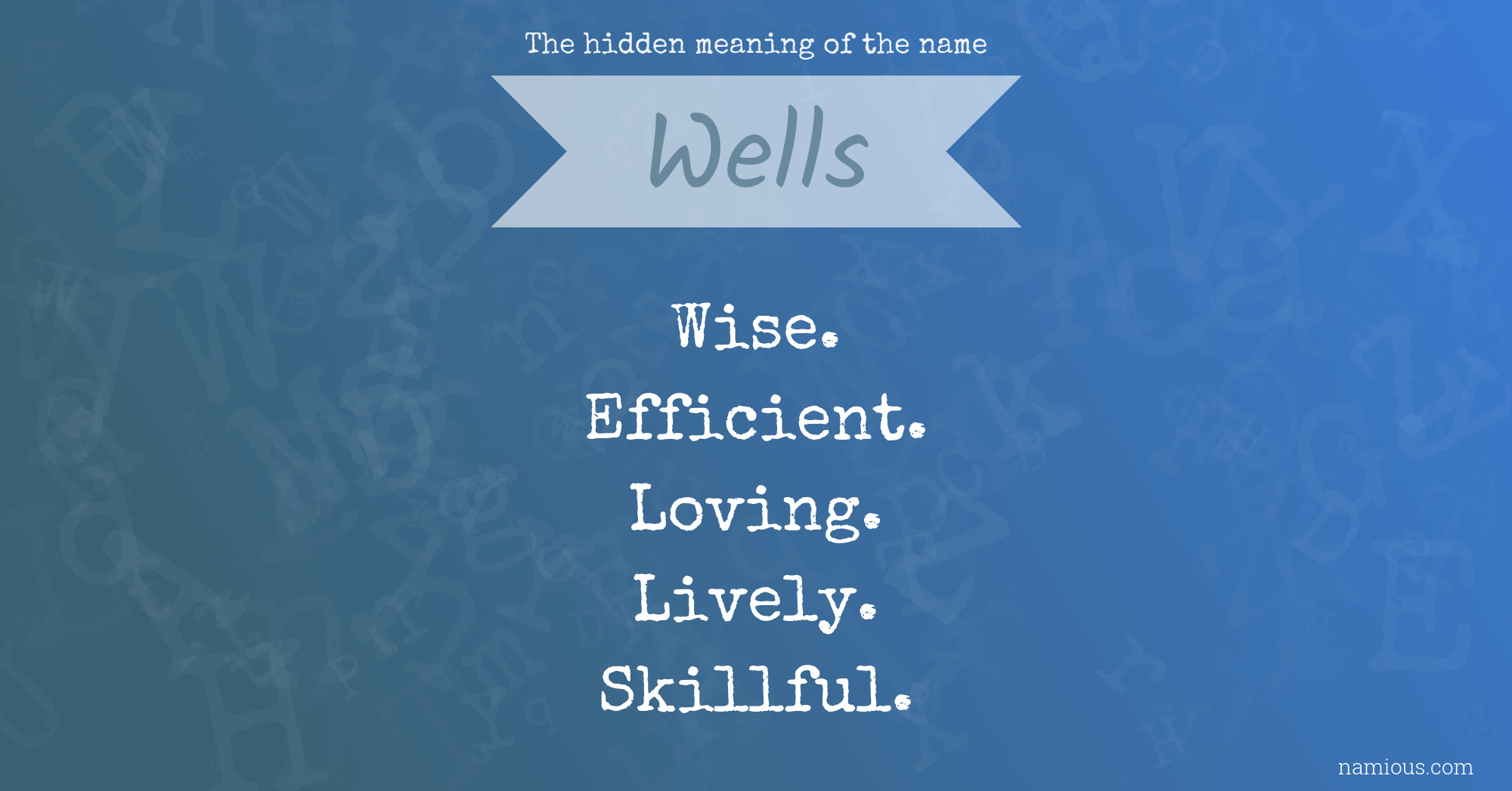 The hidden meaning of the name Wells