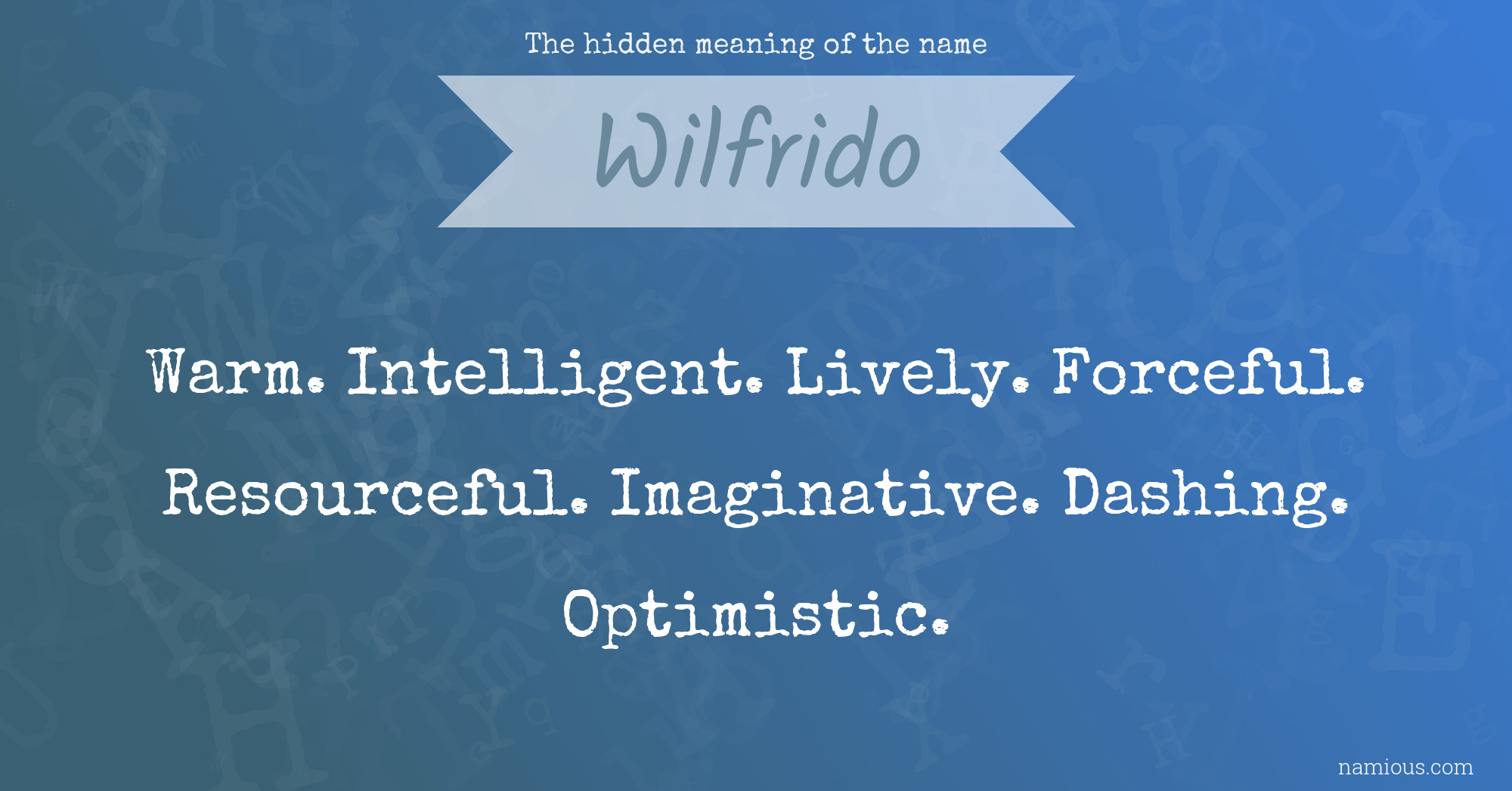 The hidden meaning of the name Wilfrido