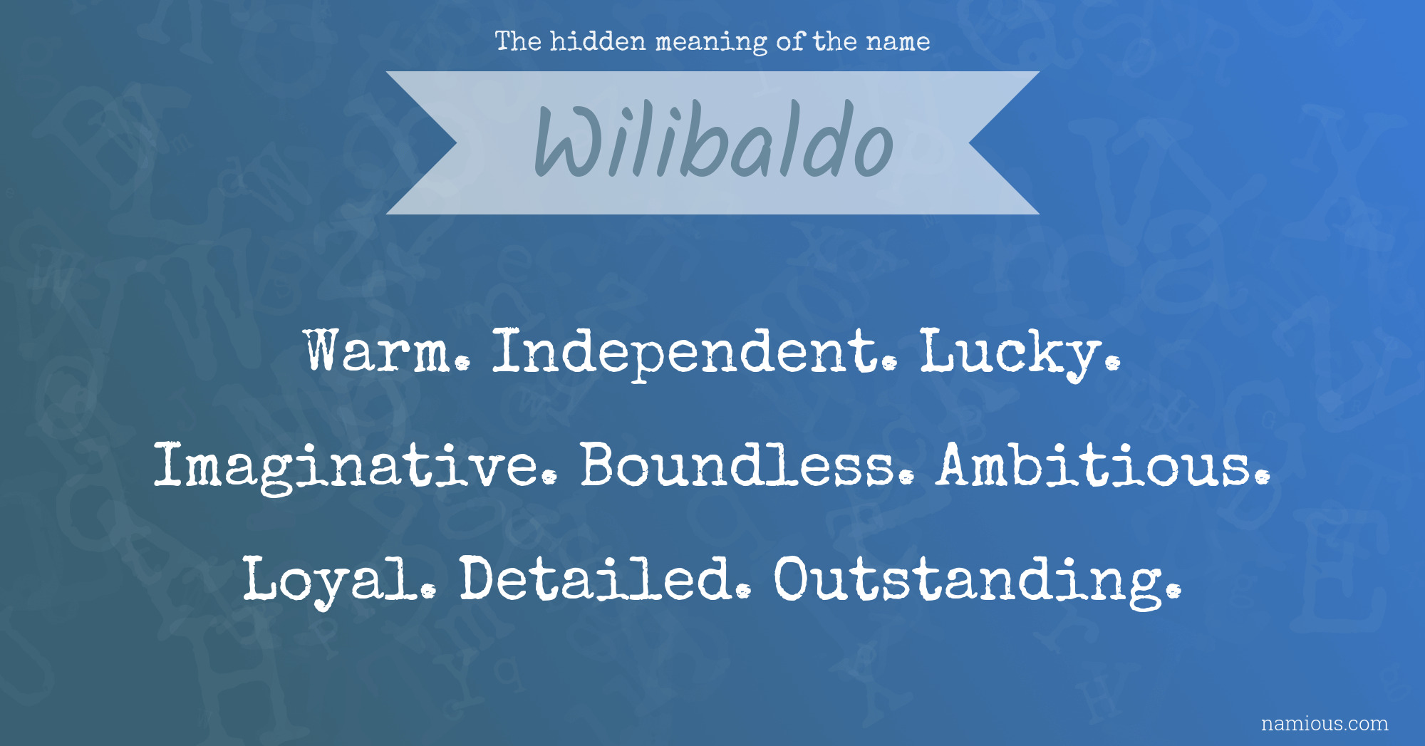 The hidden meaning of the name Wilibaldo