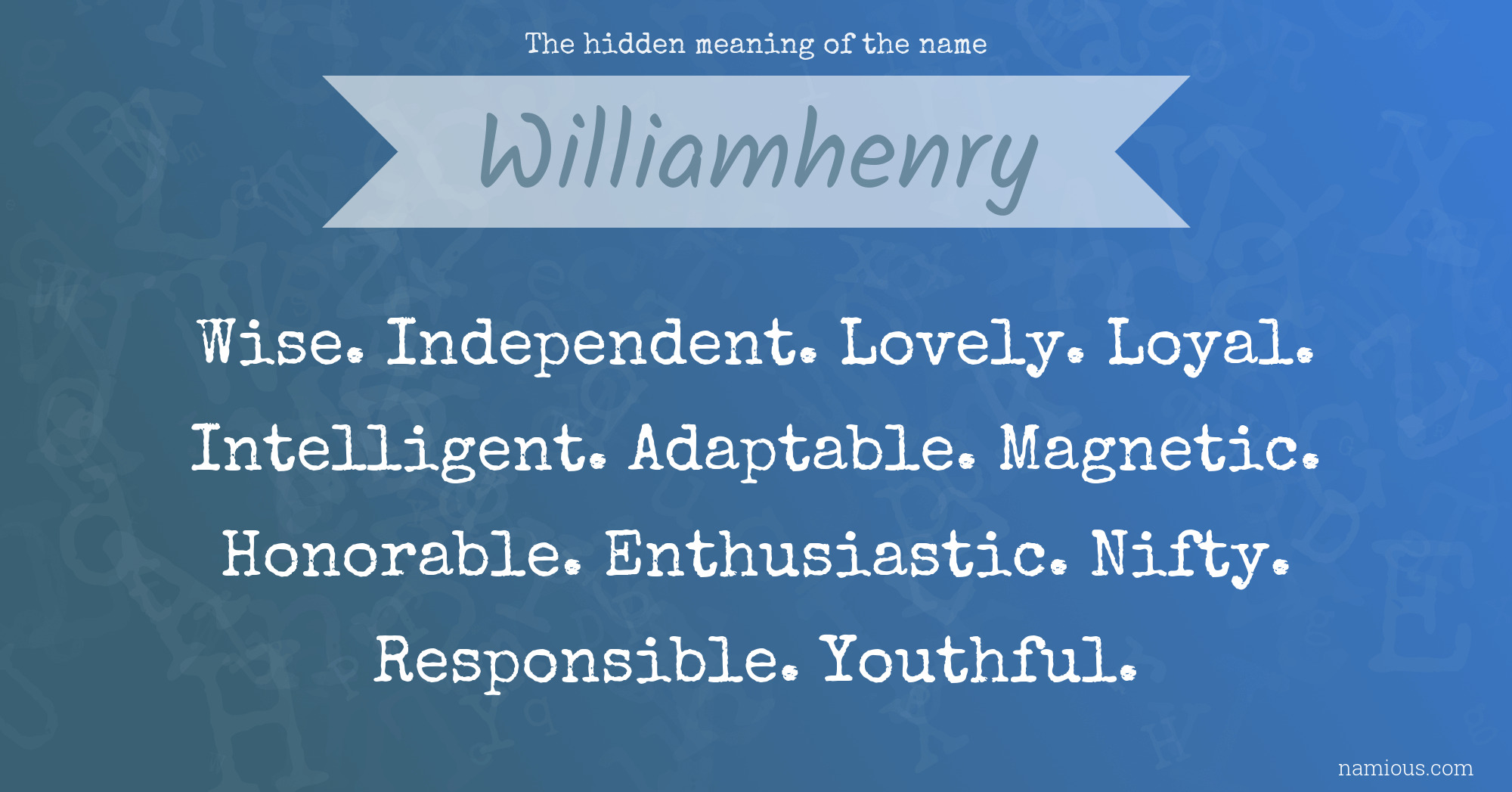 The hidden meaning of the name Williamhenry