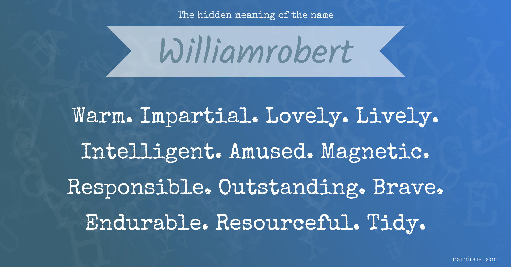 The hidden meaning of the name Williamrobert