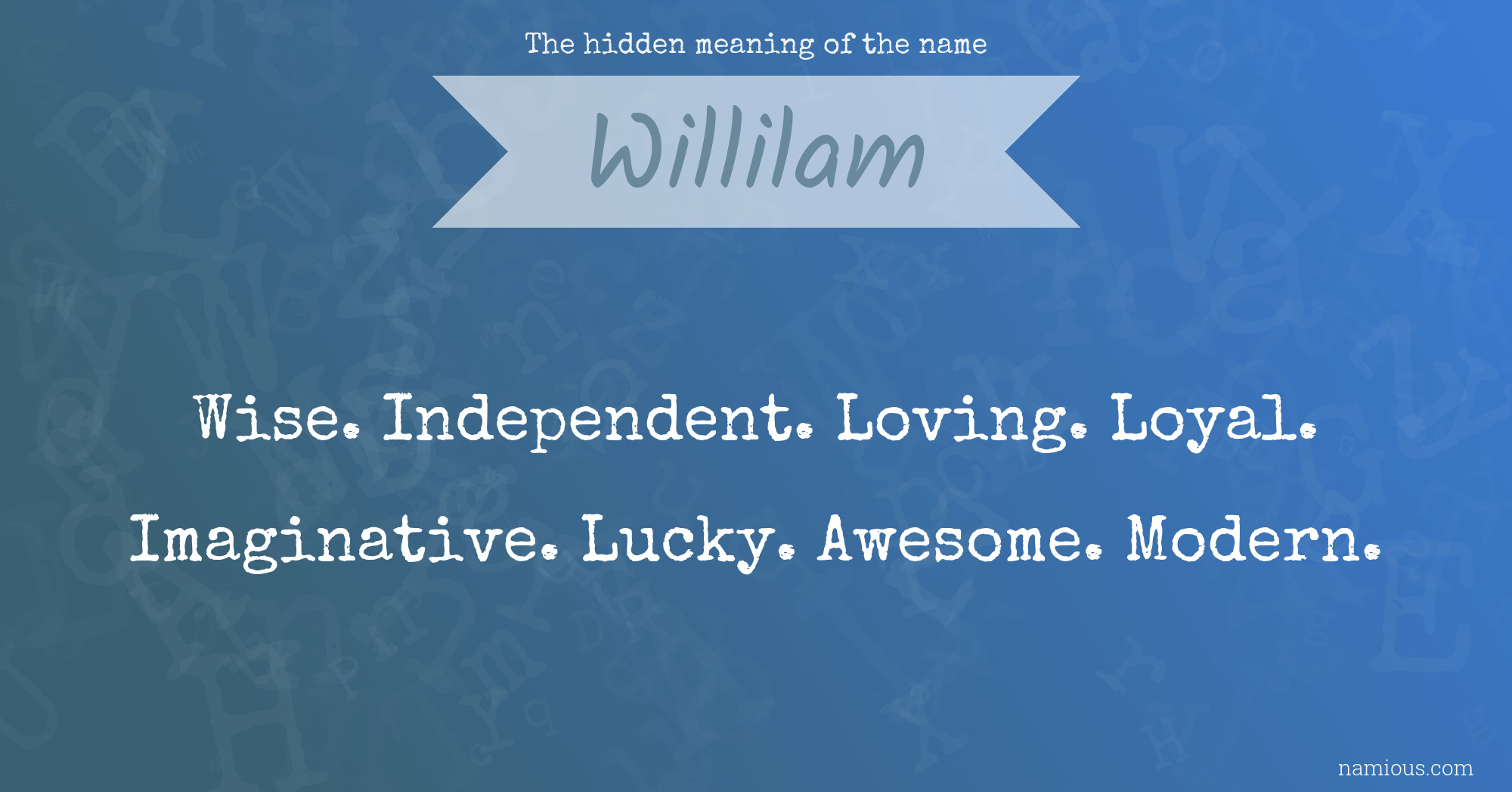 The hidden meaning of the name Willilam