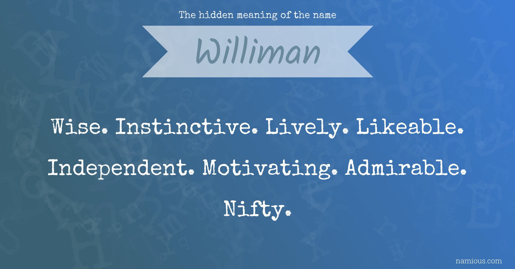 The hidden meaning of the name Williman