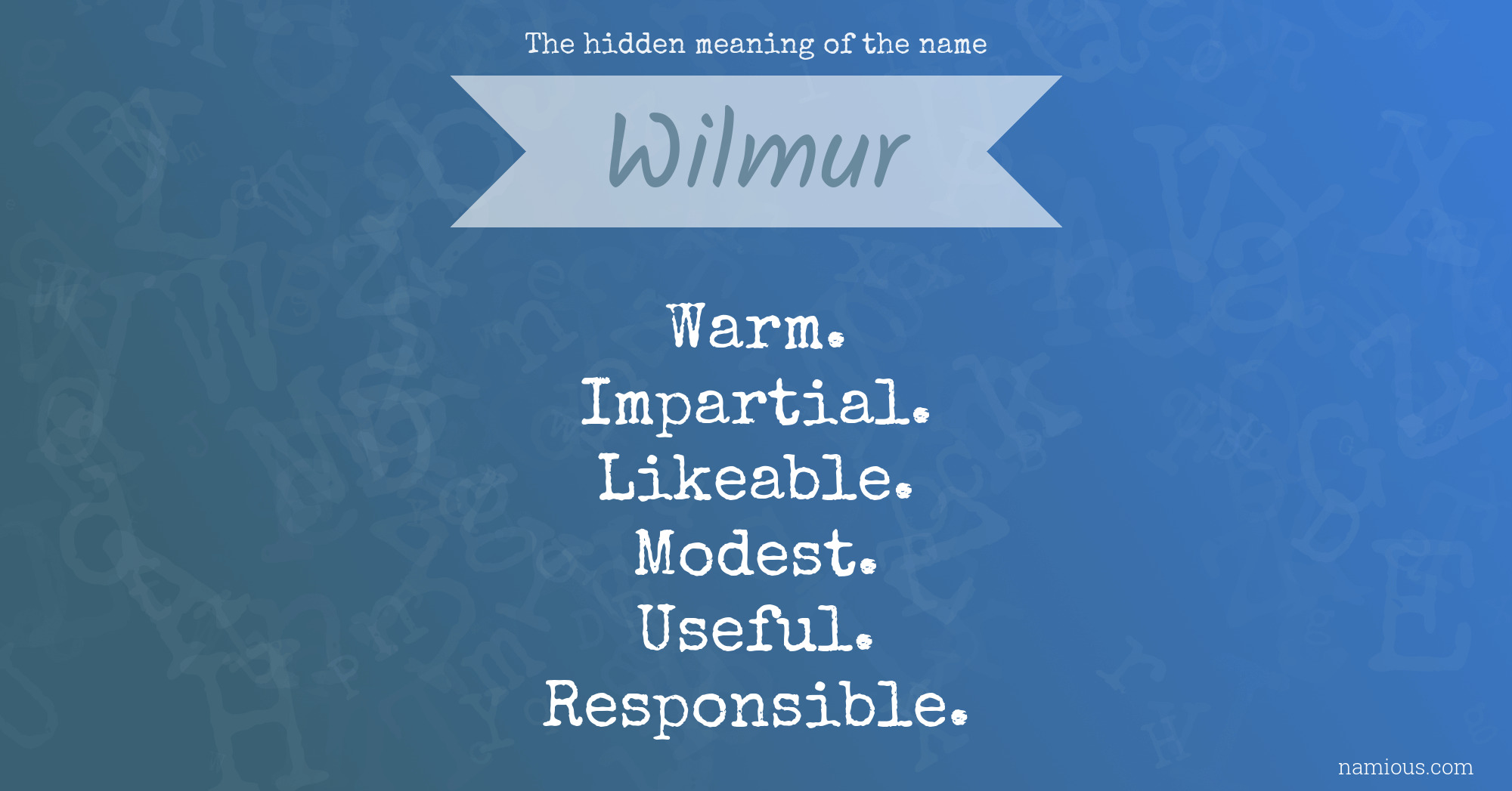 The hidden meaning of the name Wilmur