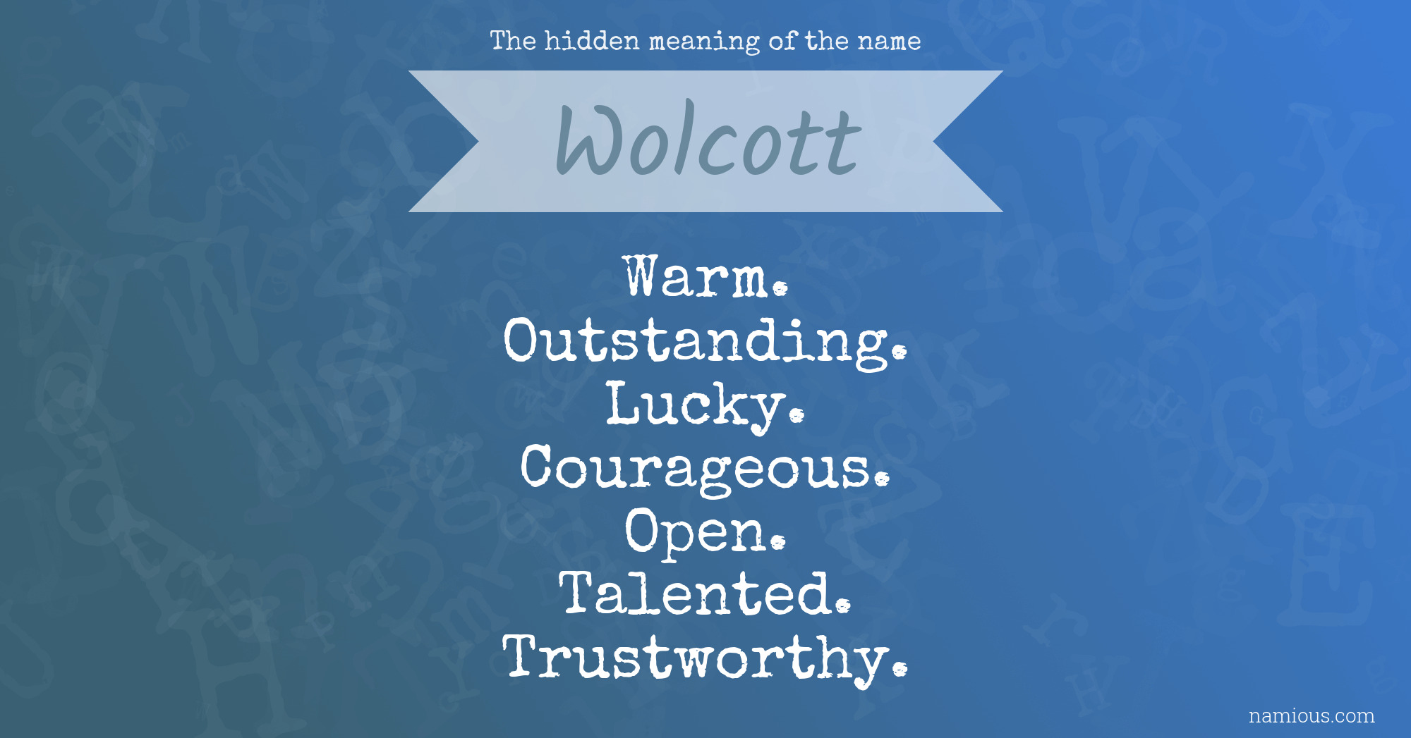 The hidden meaning of the name Wolcott