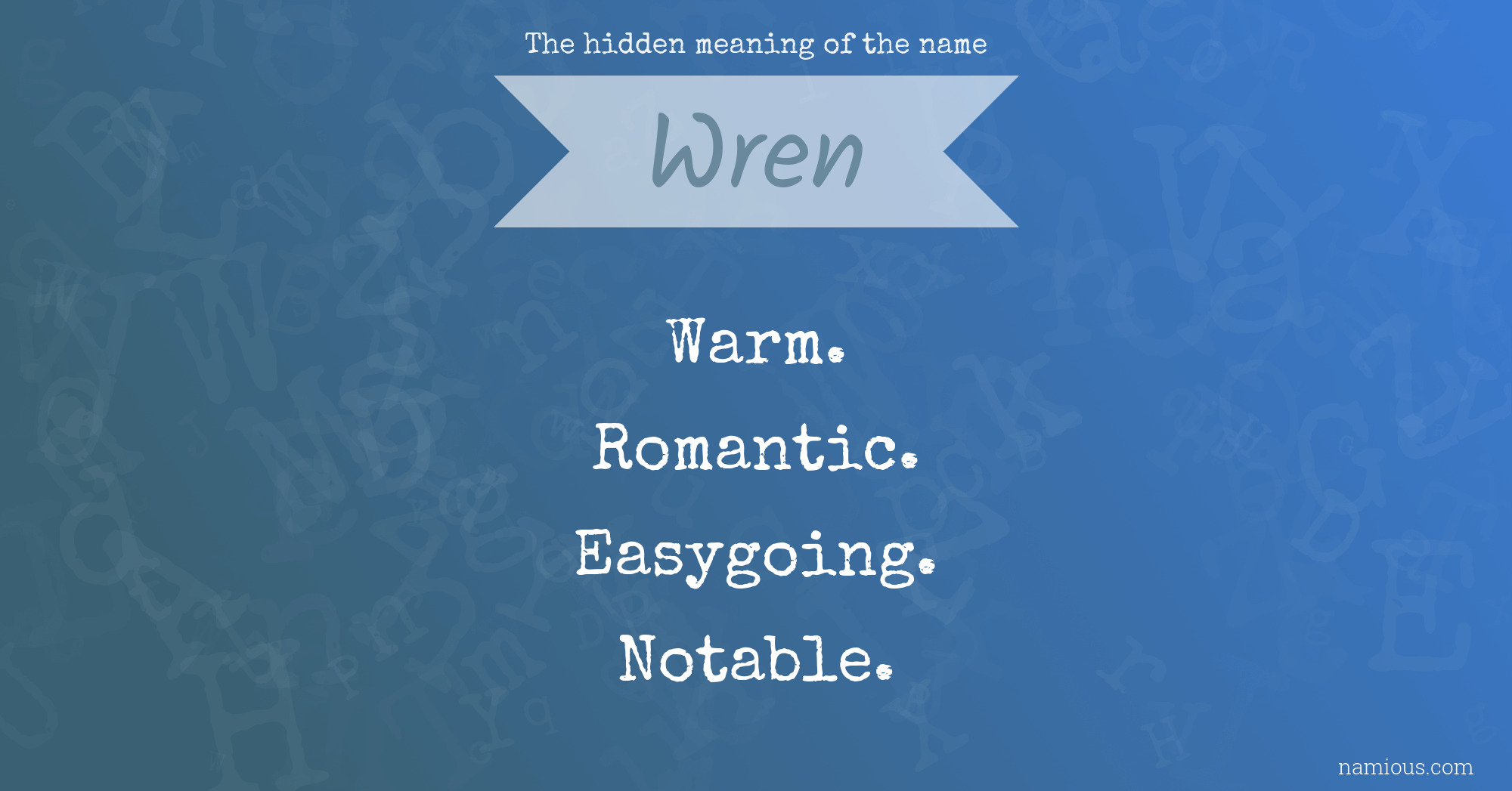 The hidden meaning of the name Wren