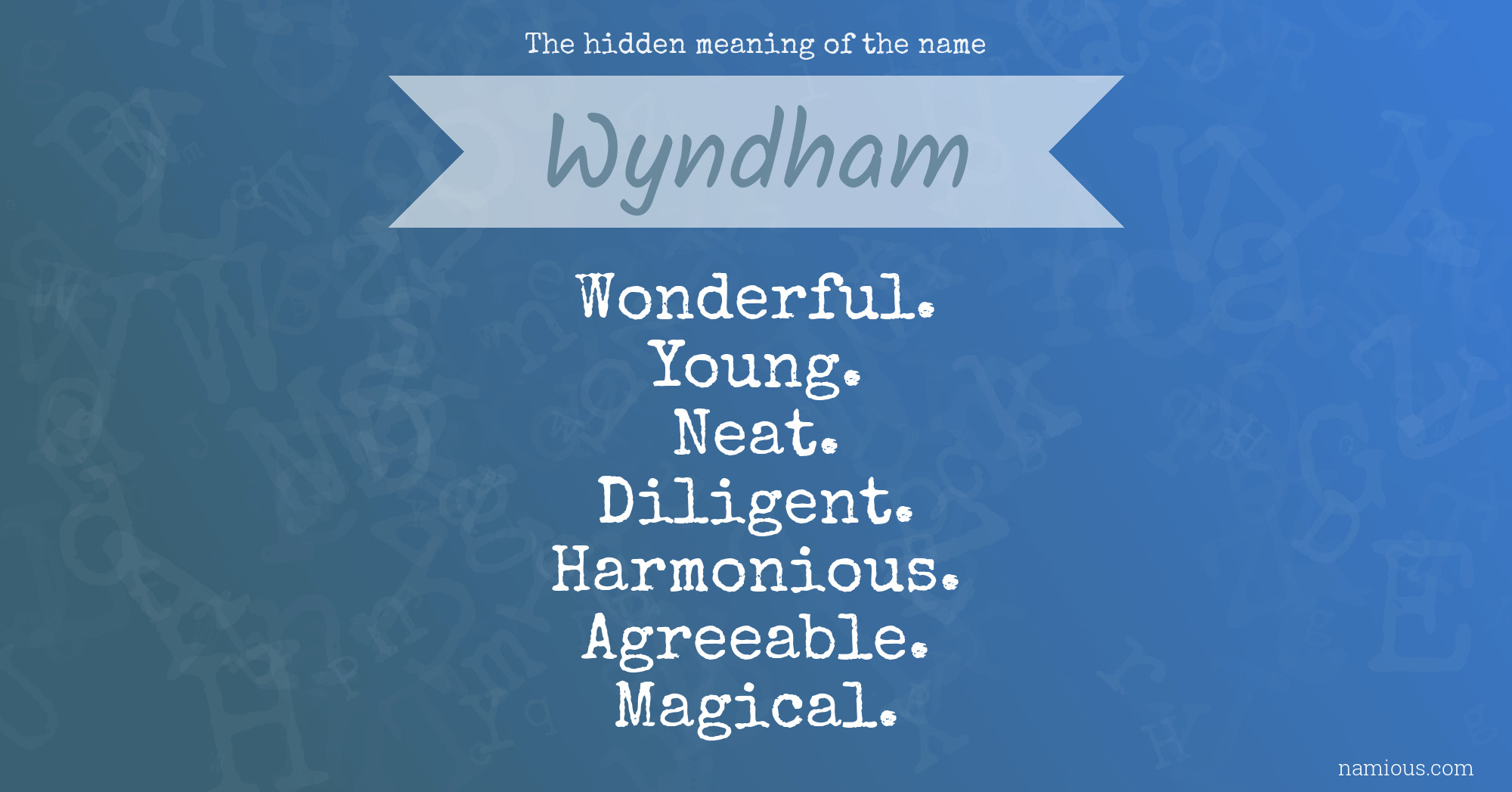 The hidden meaning of the name Wyndham