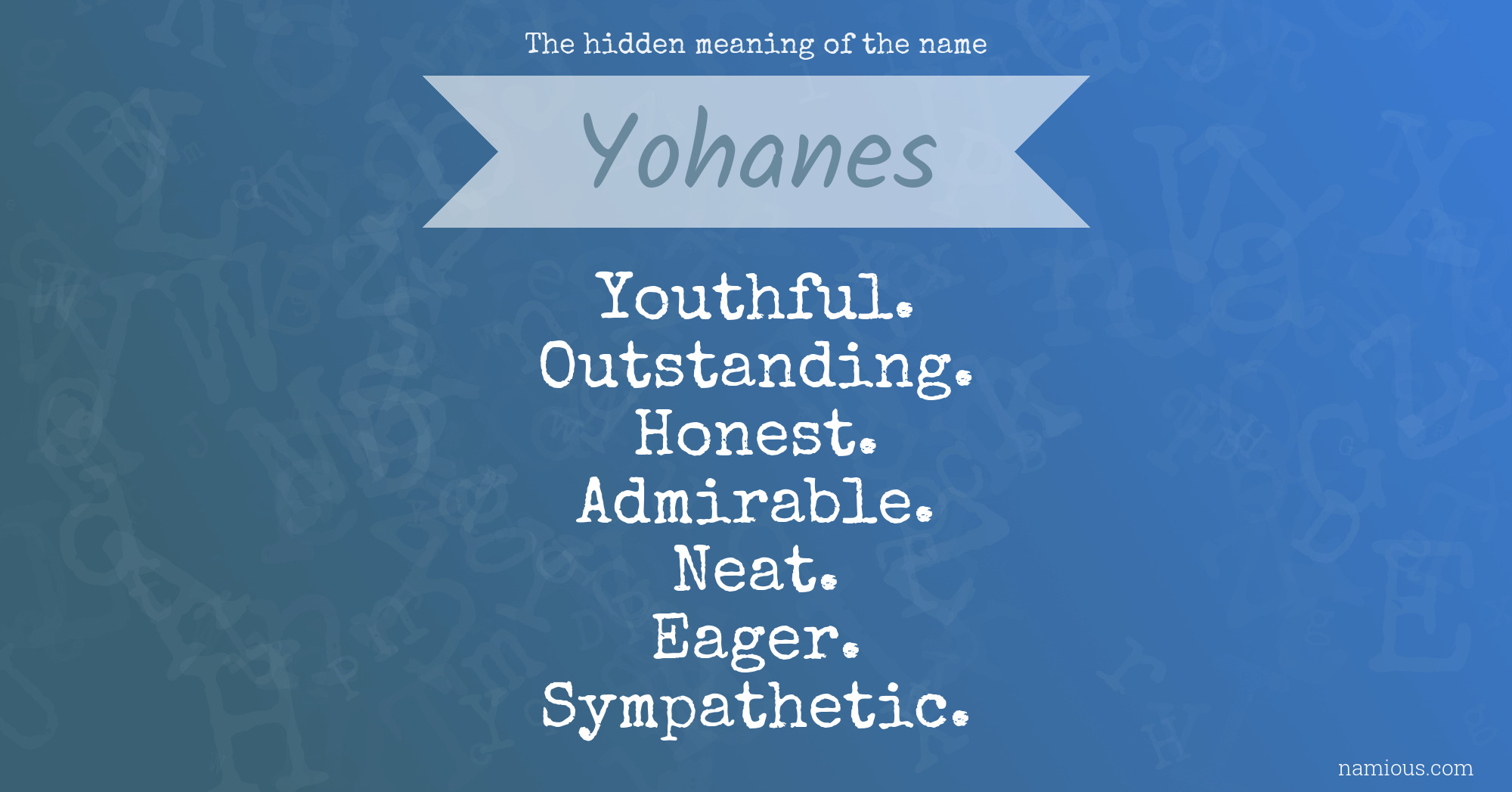 The hidden meaning of the name Yohanes