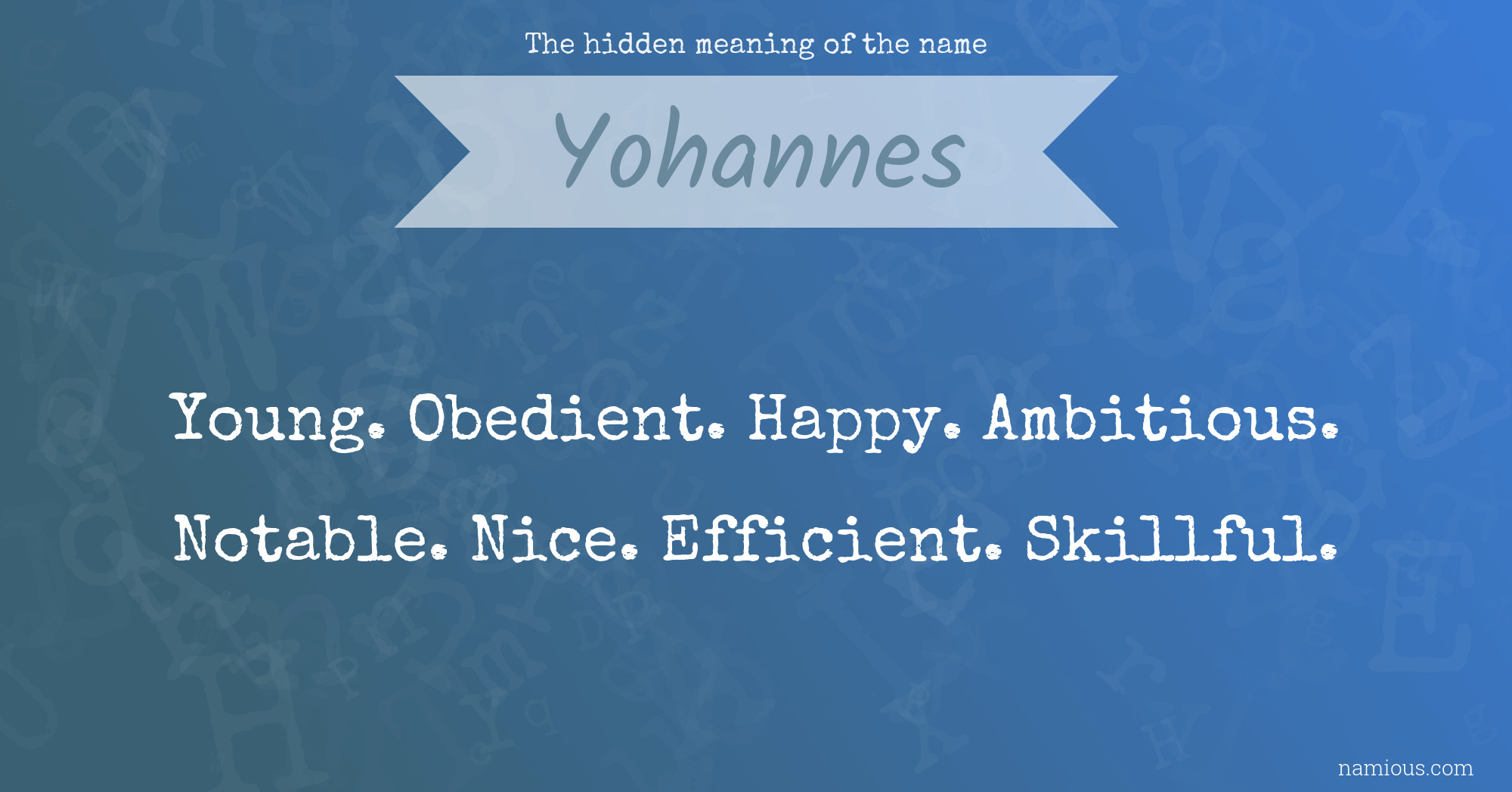 The hidden meaning of the name Yohannes