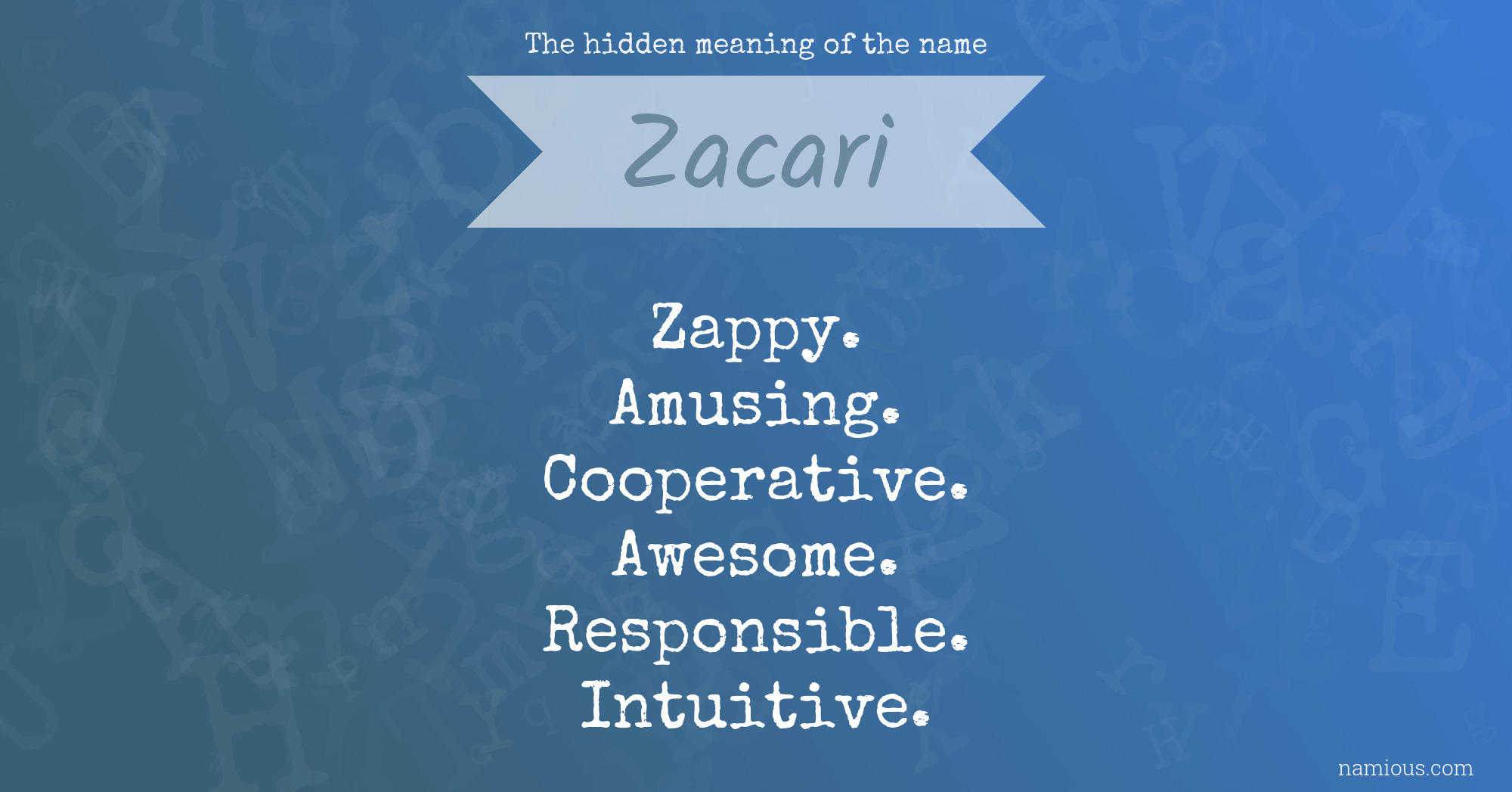 The hidden meaning of the name Zacari