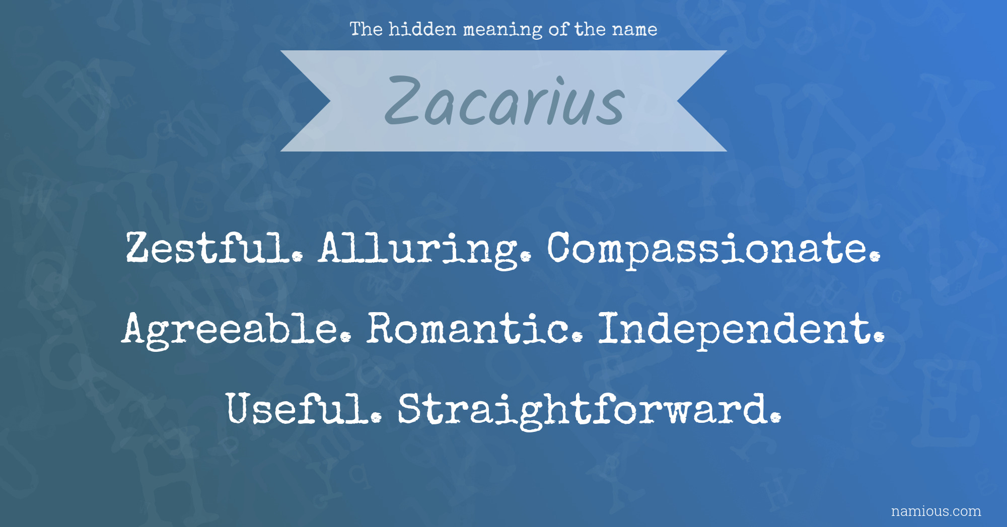 The hidden meaning of the name Zacarius