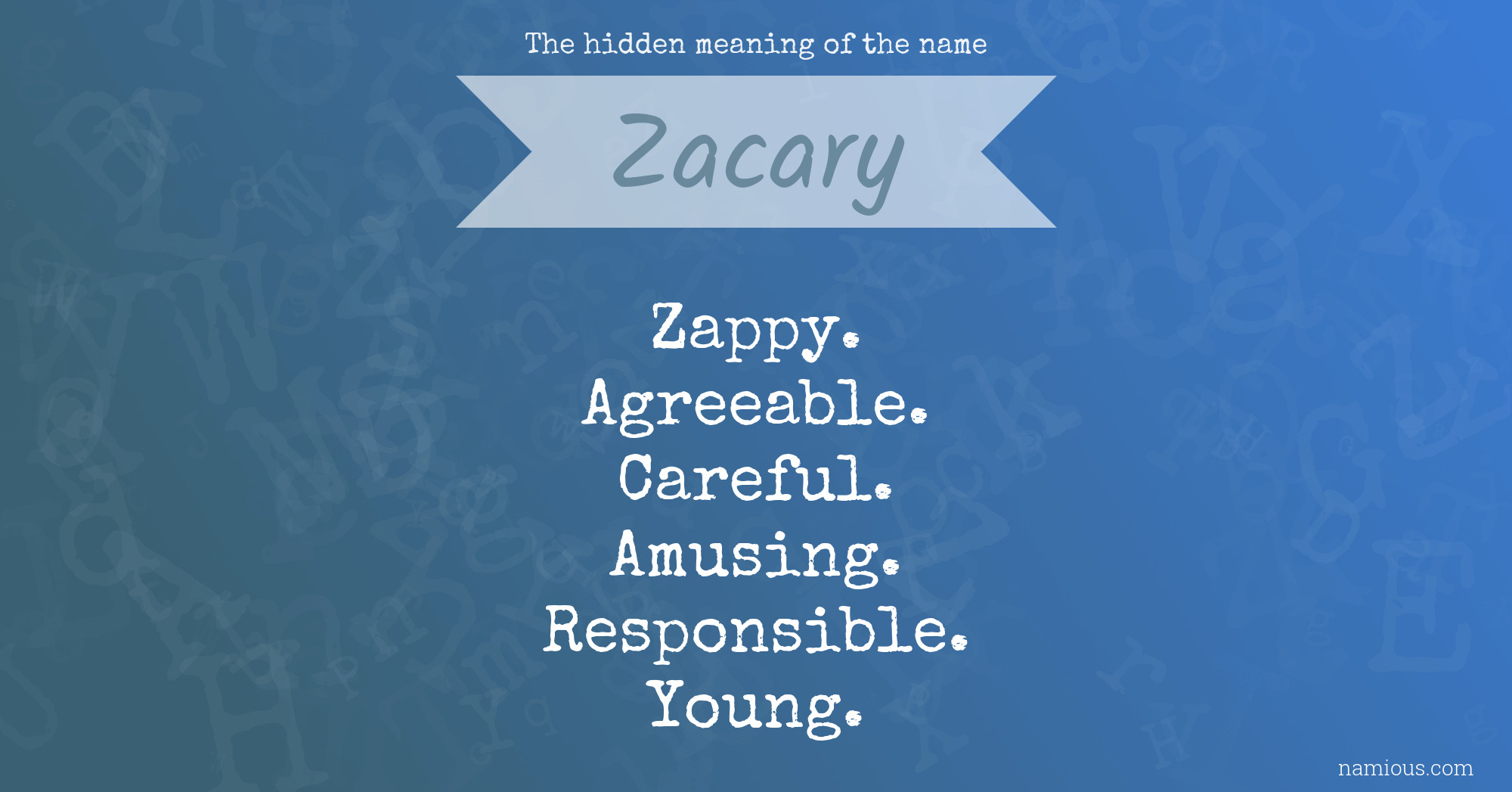 The hidden meaning of the name Zacary