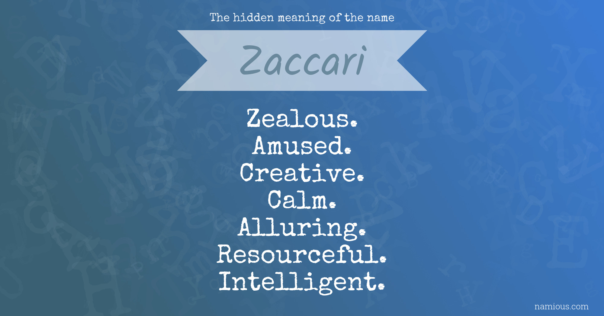 The hidden meaning of the name Zaccari