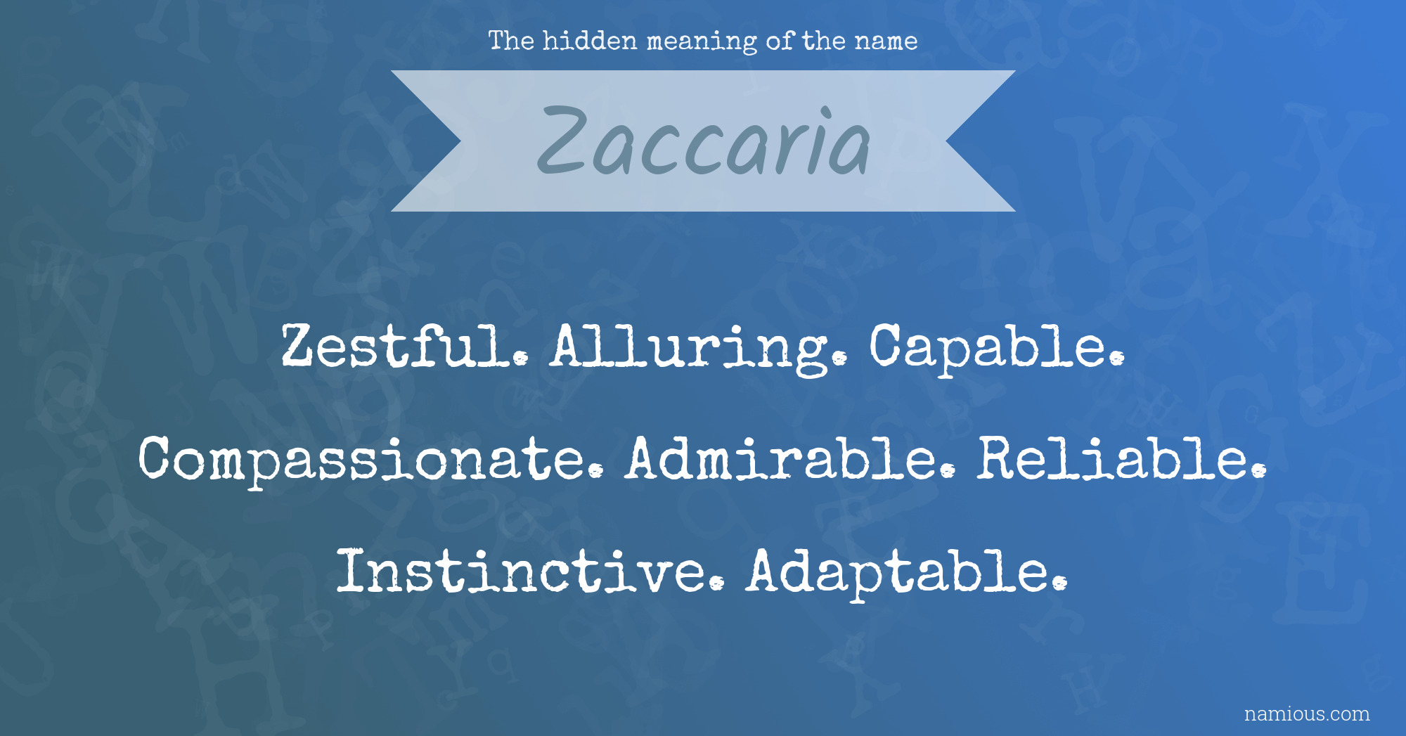 The hidden meaning of the name Zaccaria