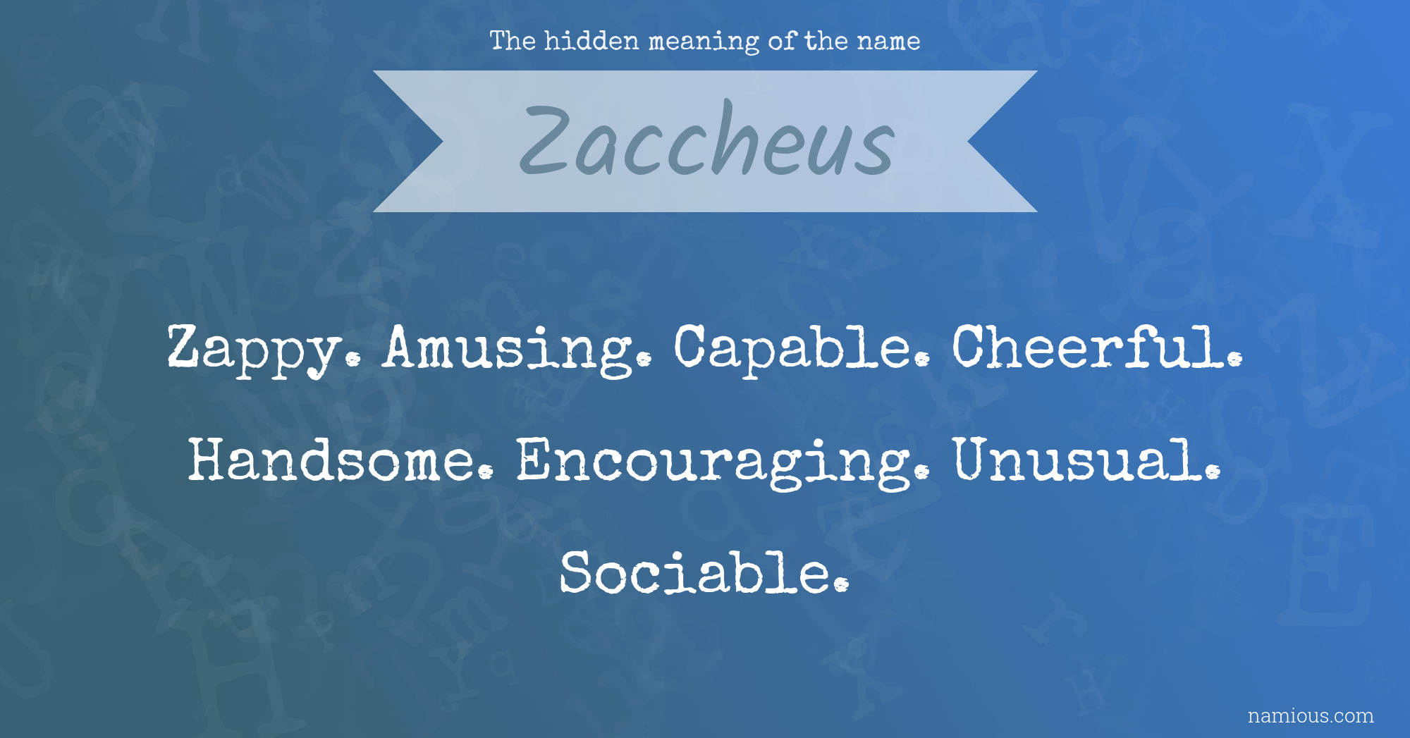 The hidden meaning of the name Zaccheus