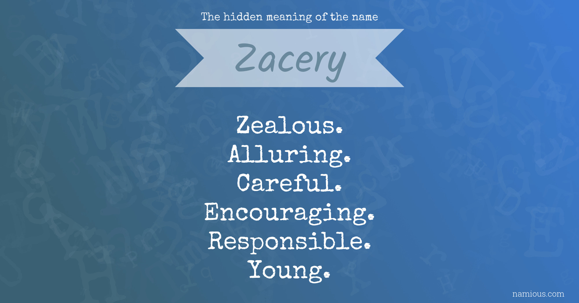 The hidden meaning of the name Zacery